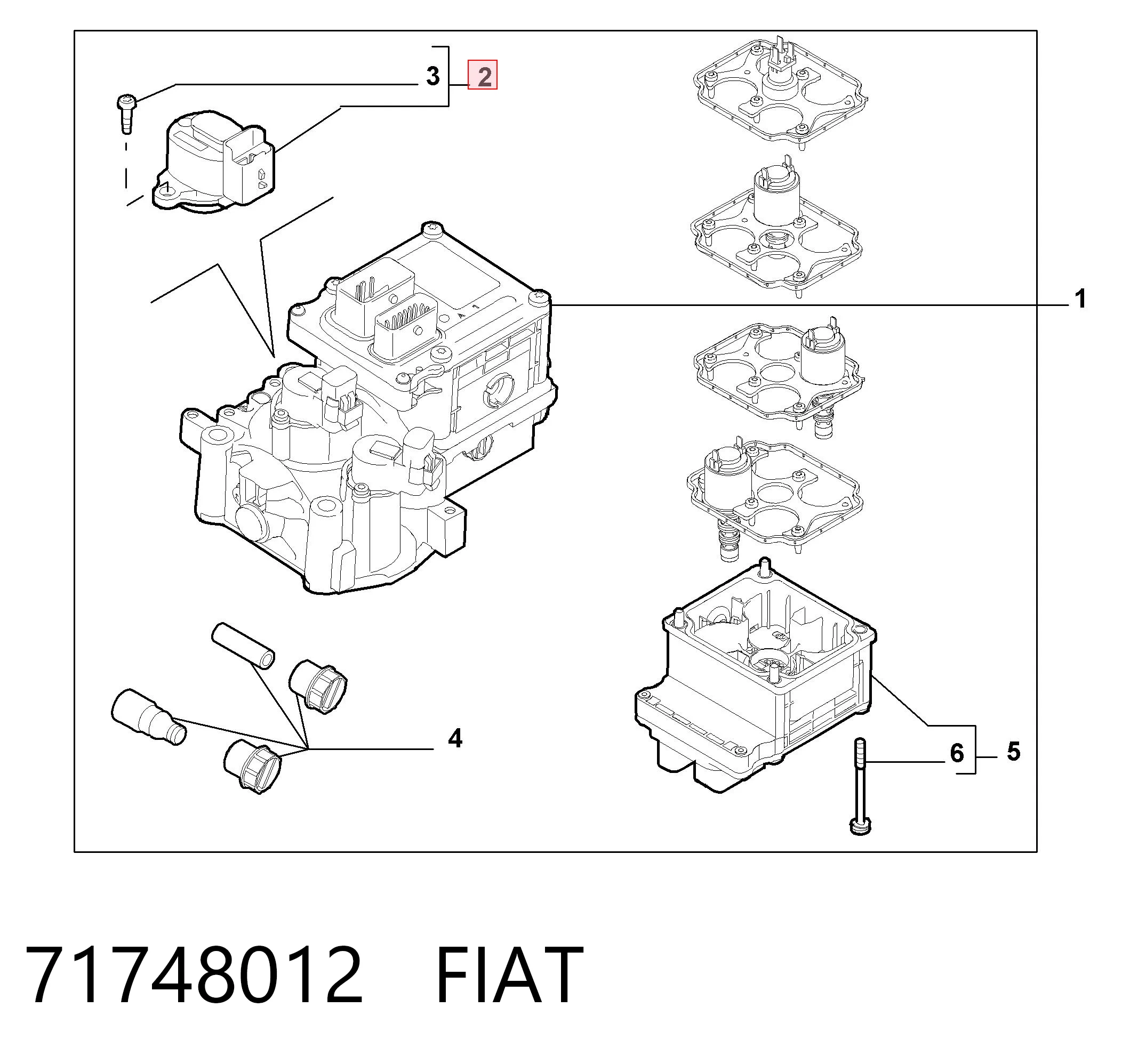 71748012 Fiat/Alfa/Lancia Sensor de posición del selector de la transmisión automática