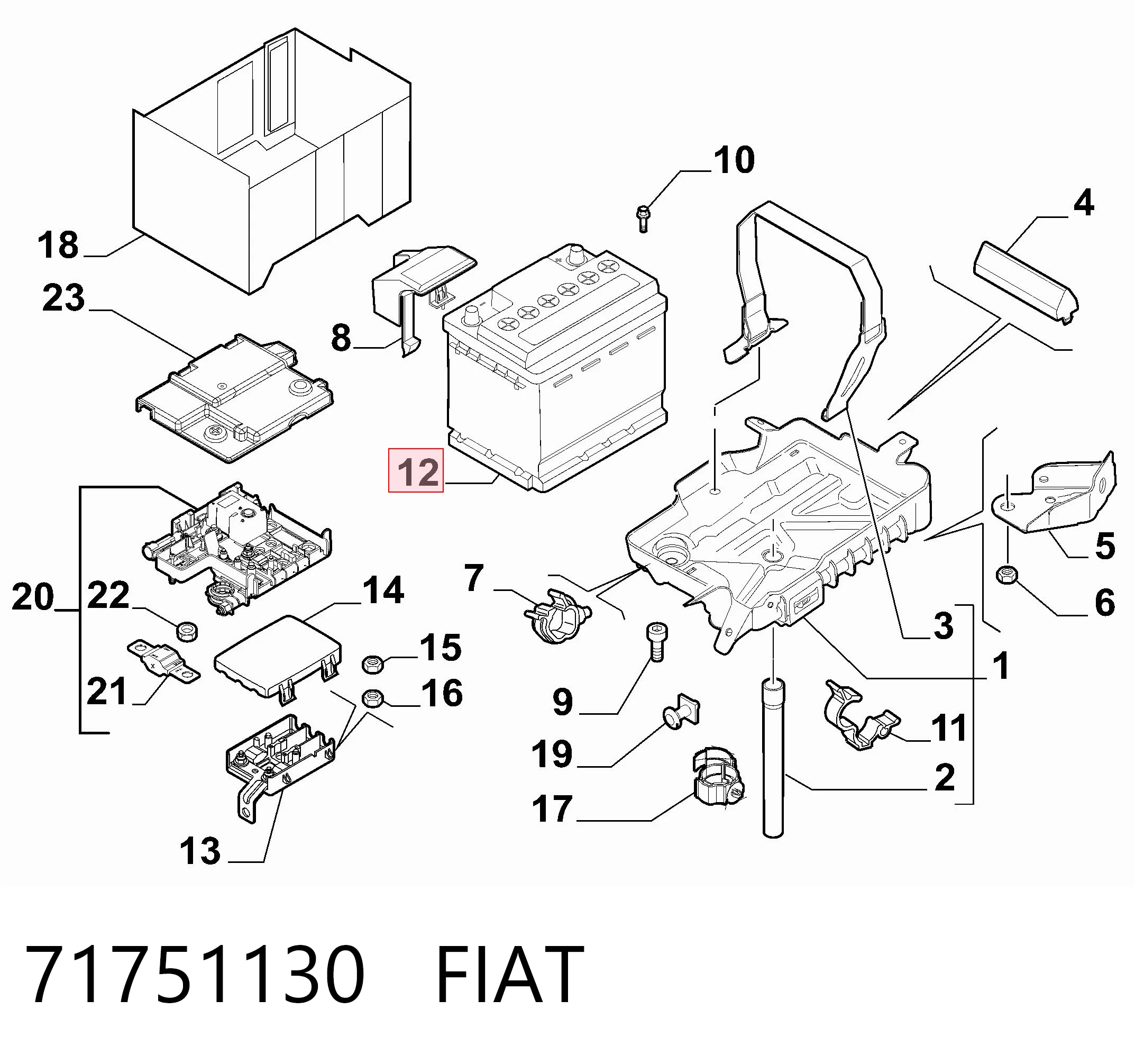 Batería de arranque 71751130 FIAT