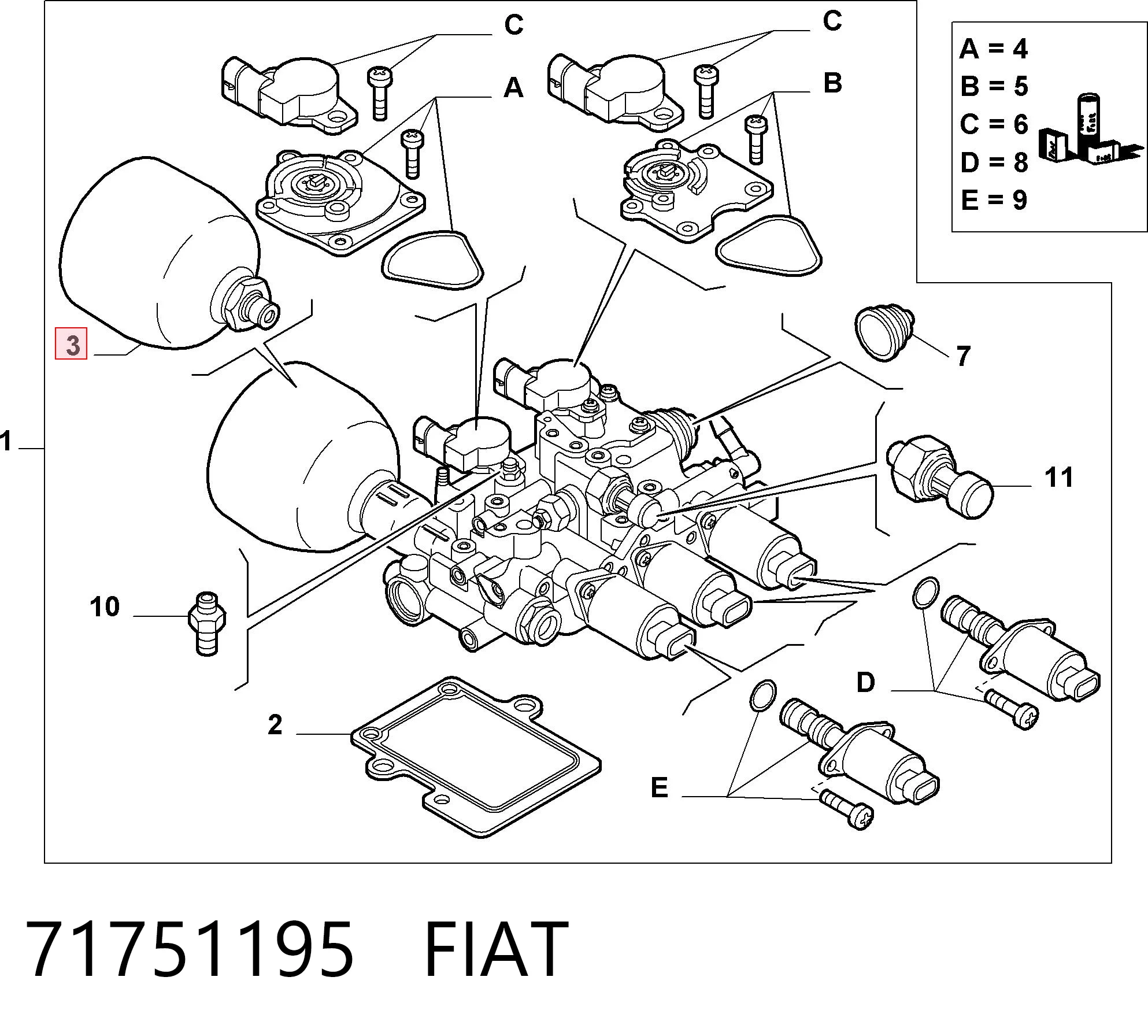 71751195 Fiat/Alfa/Lancia Acumulador hidráulico de transmisión automática