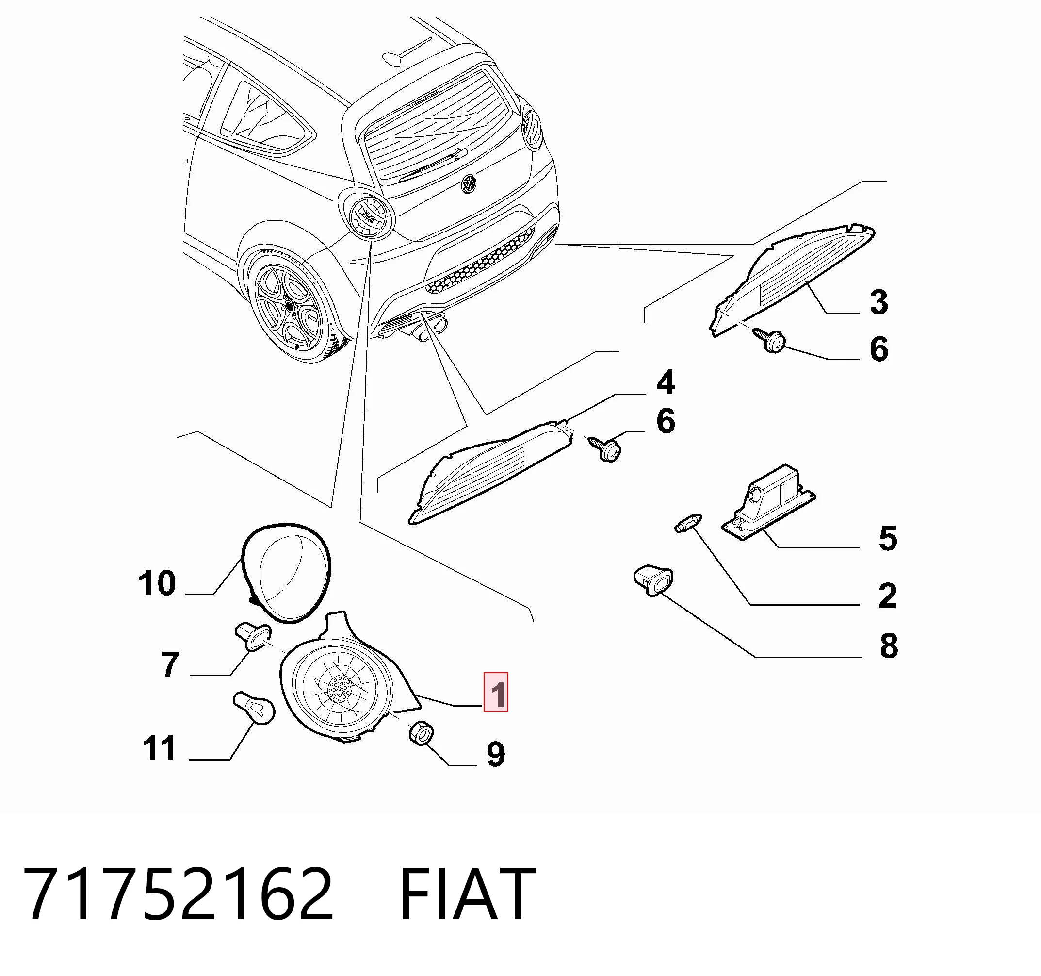 Piloto trasero derecho para Alfa Romeo Mito  955