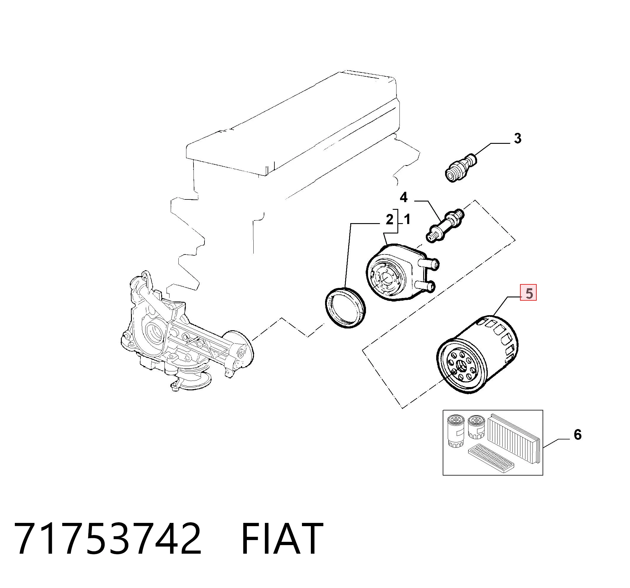 71753742 Fiat/Alfa/Lancia Filtro aceite