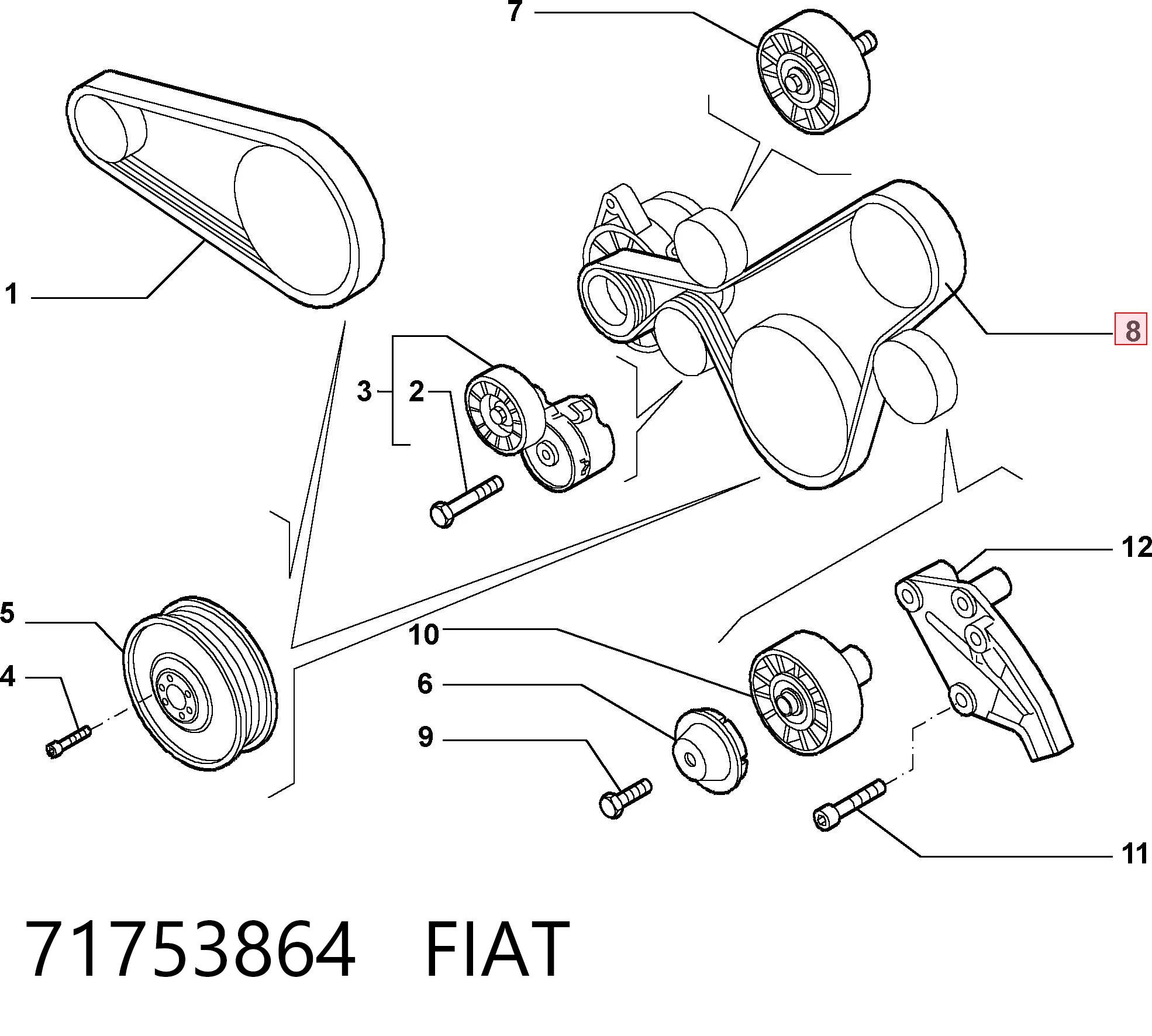 Correa alternador para Audi A6  (4F2)