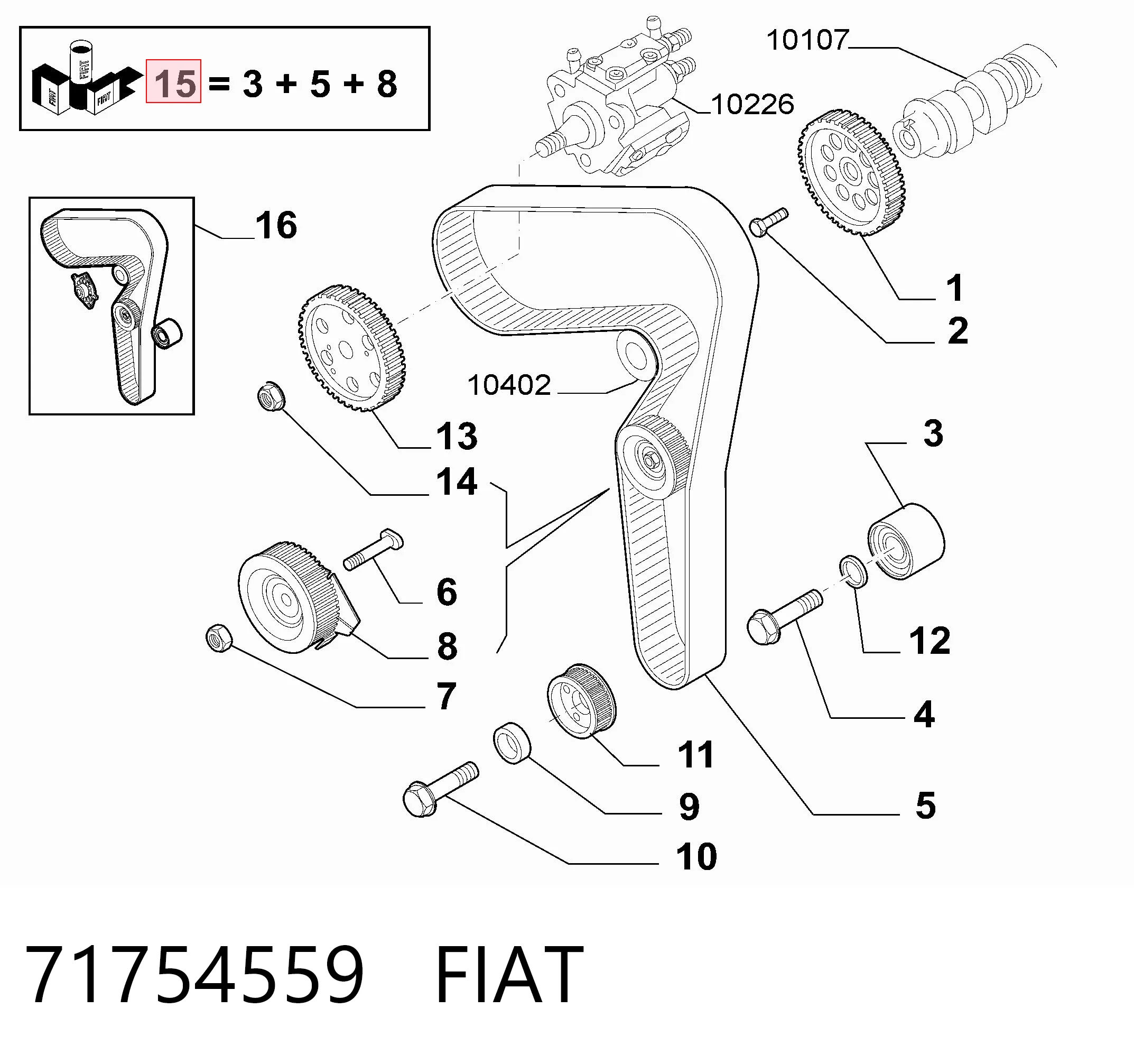 Kit completo de correa de distribución Fiat Ducato III furgoneta comprar en España