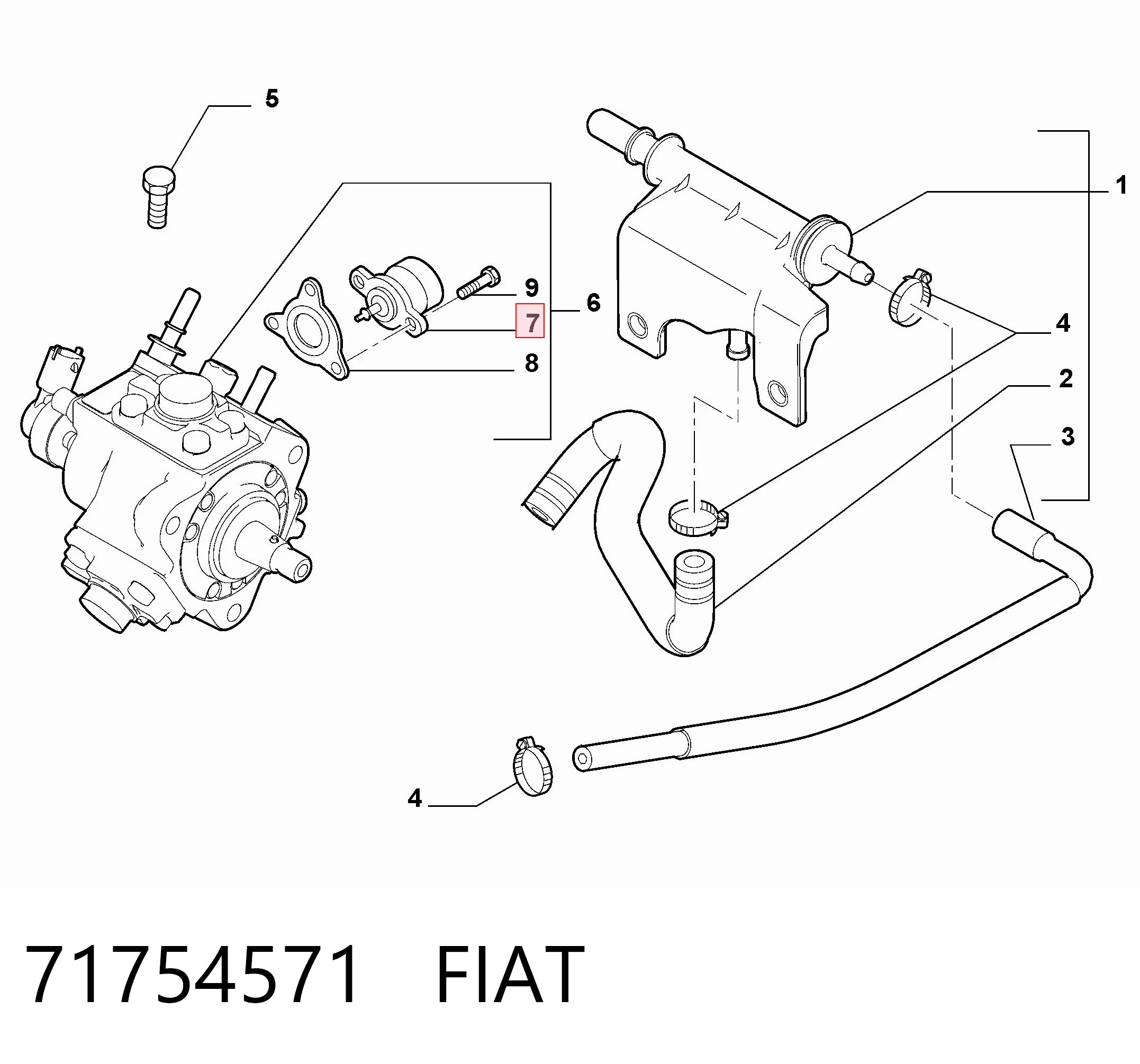 71754571 Fiat/Alfa/Lancia Válvula reguladora de presión del sistema common rail