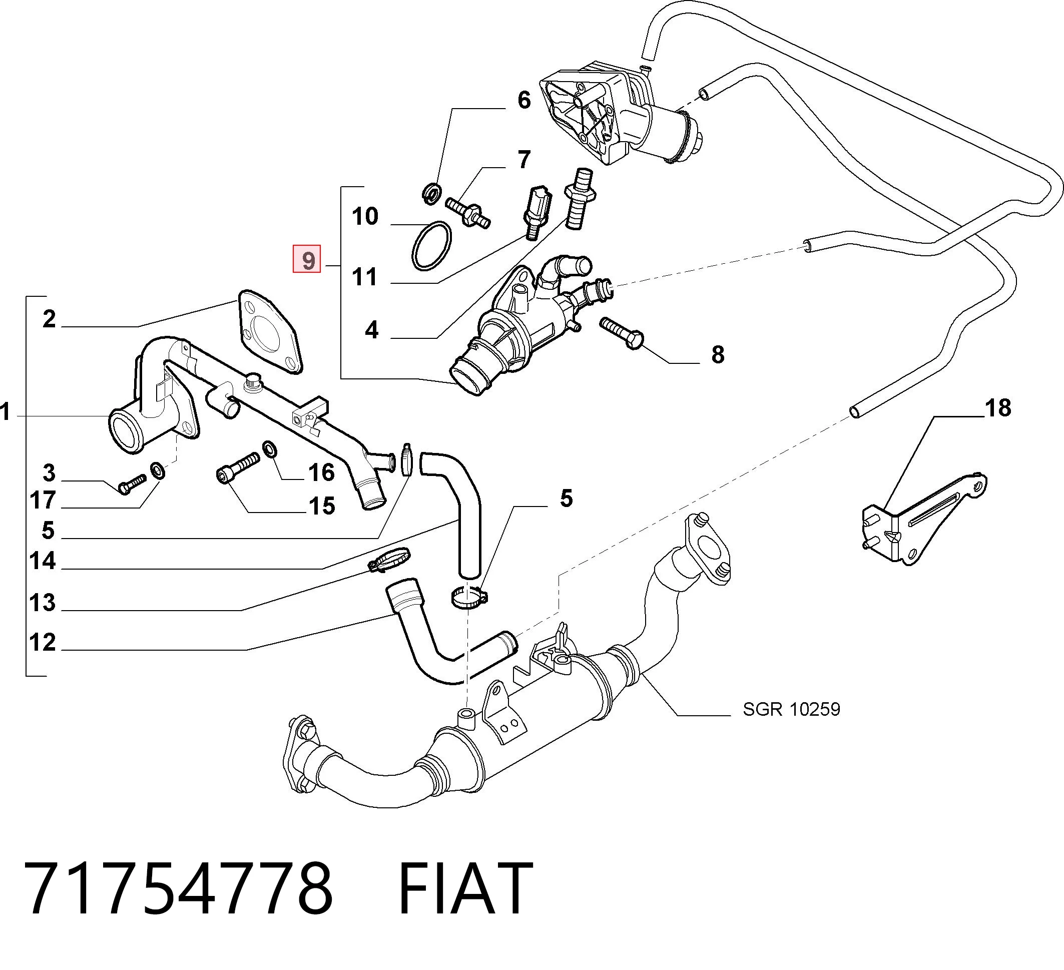 71754778 Fiat/Alfa/Lancia Termostato de agua