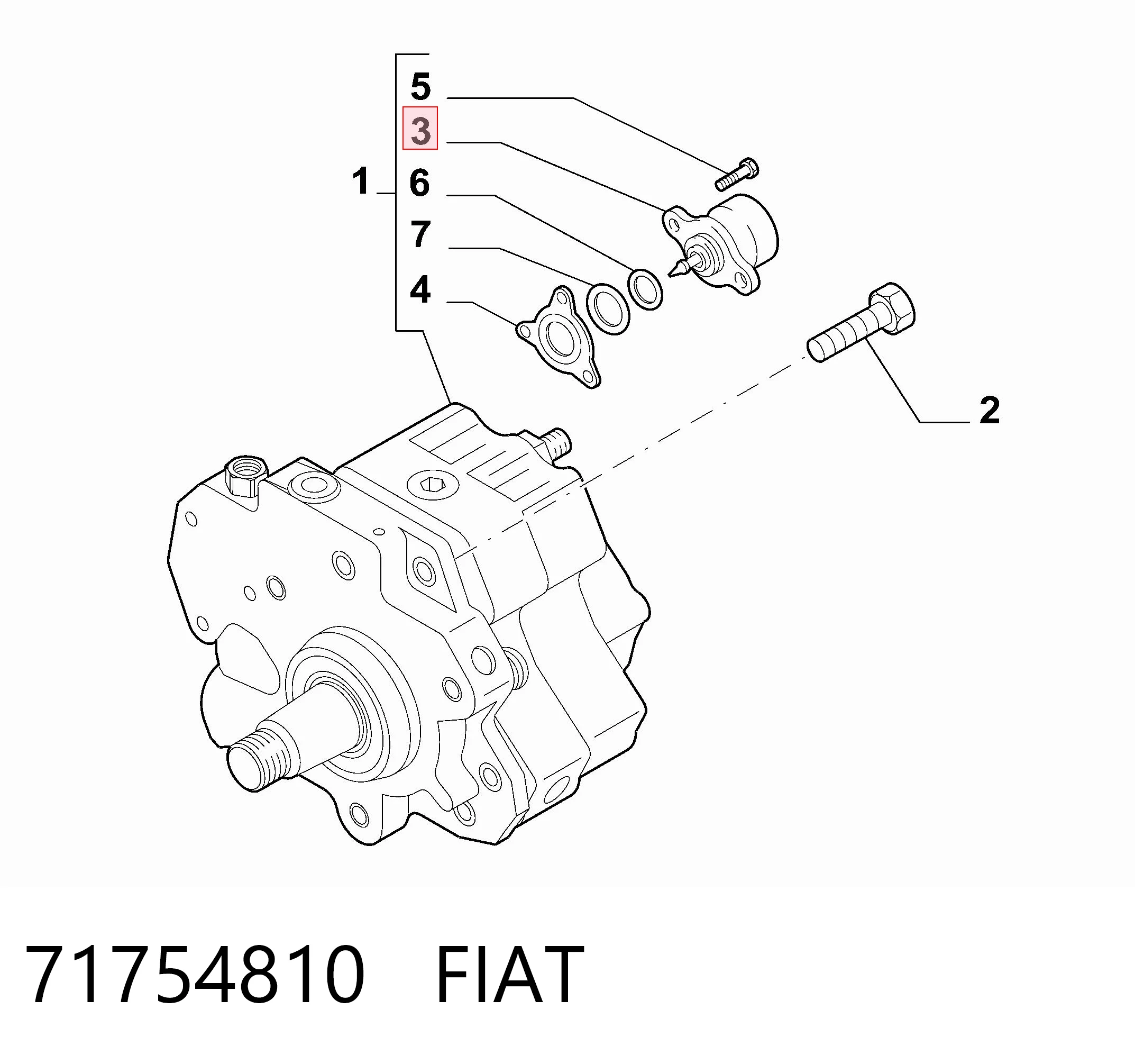 71754810 Fiat/Alfa/Lancia Válvula reguladora de presión del sistema common rail
