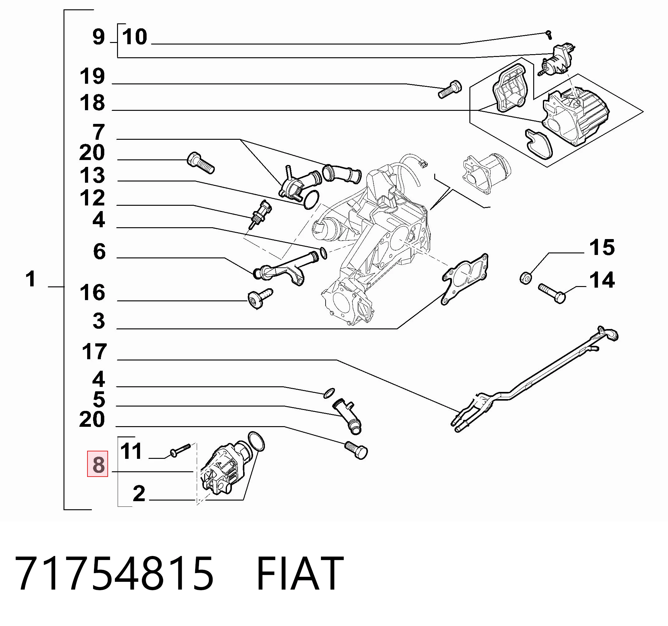 71754815 Fiat/Alfa/Lancia Válvula EGR