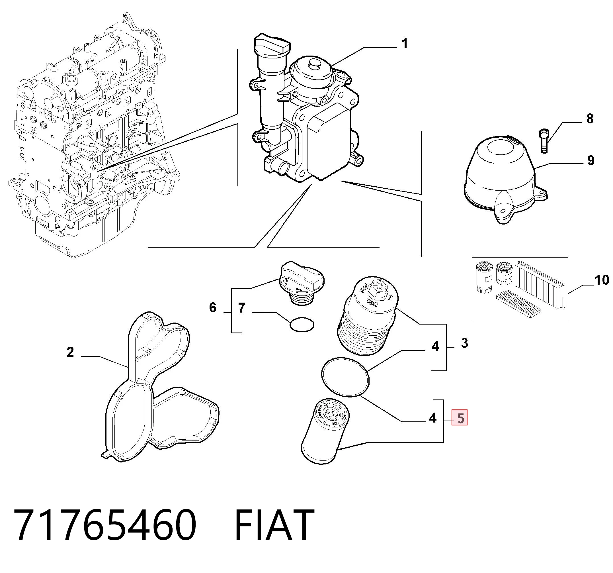 71765460 Fiat/Alfa/Lancia Filtro aceite