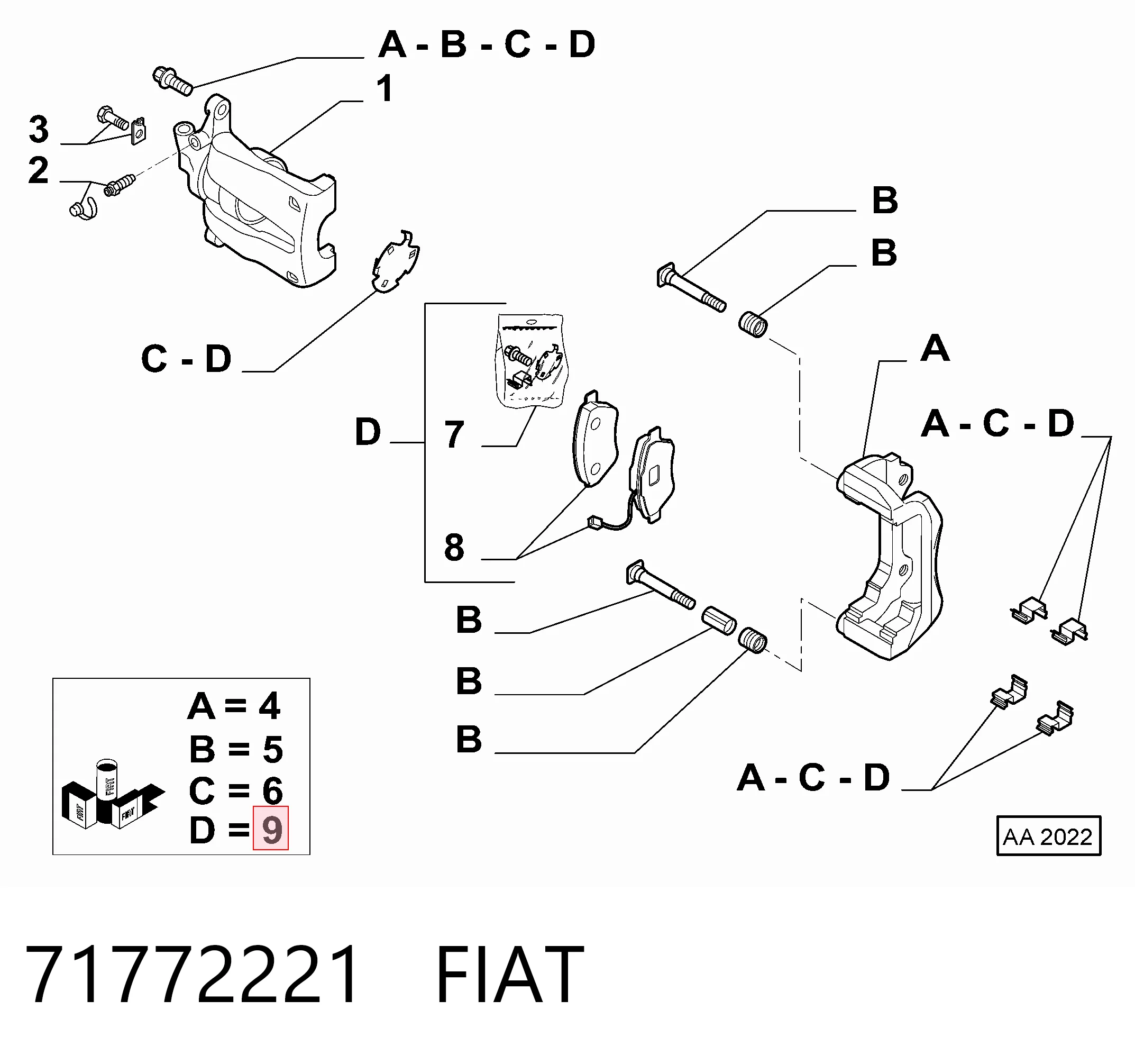 Pastillas de freno delanteras para Fiat Fiorino  (225)