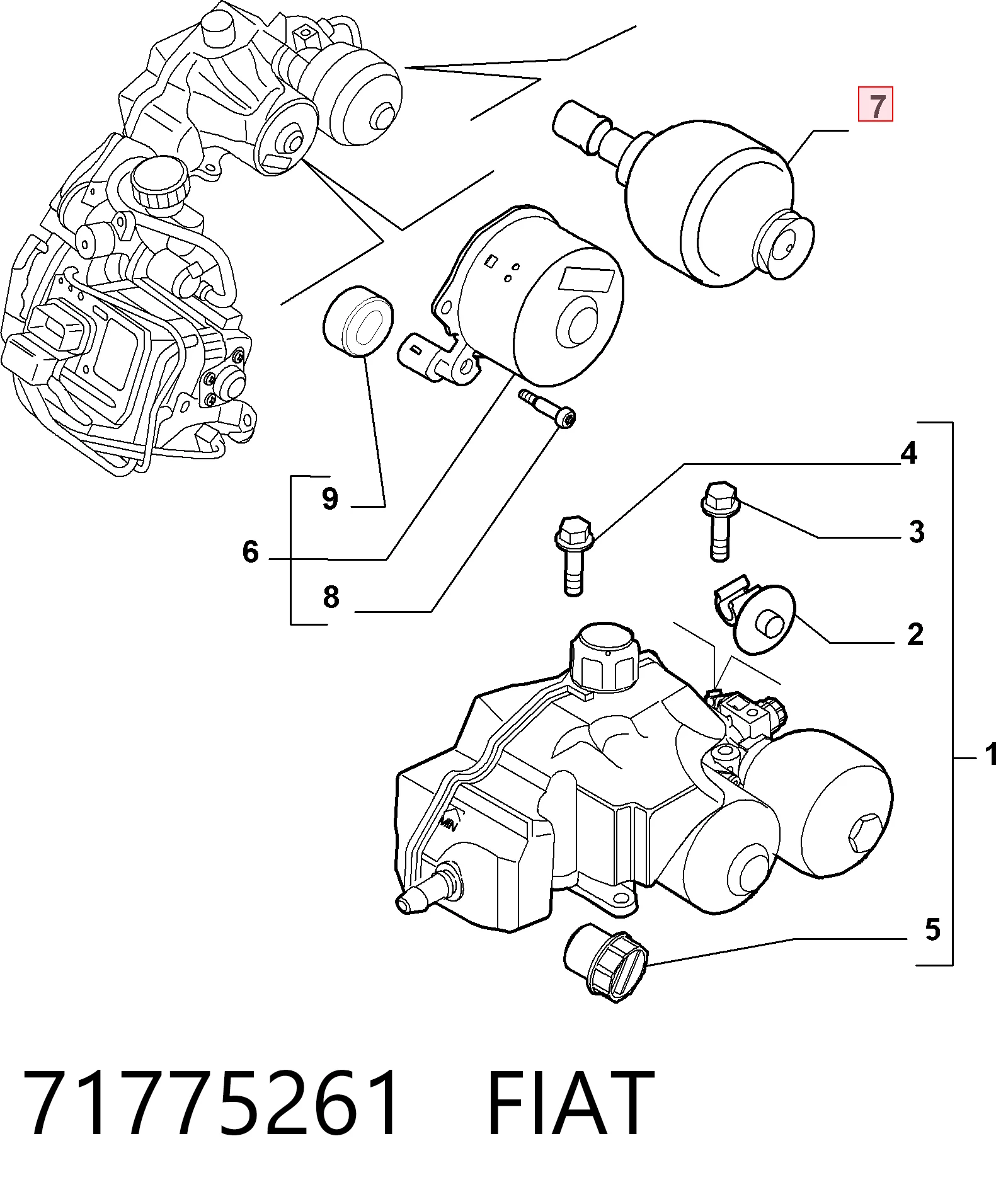 71775261 Fiat/Alfa/Lancia Acumulador hidráulico de transmisión automática