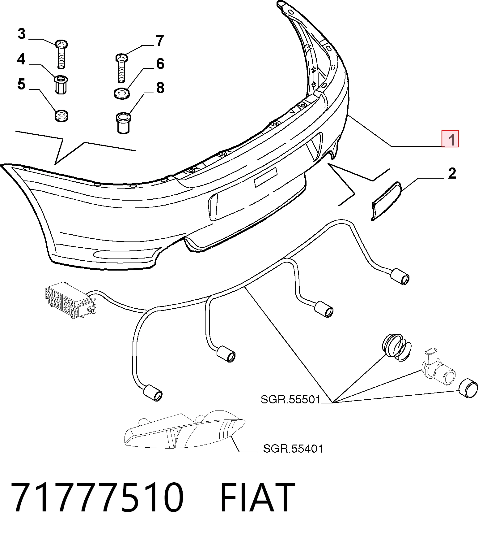 Defensa trasero para Alfa Romeo GT  937
