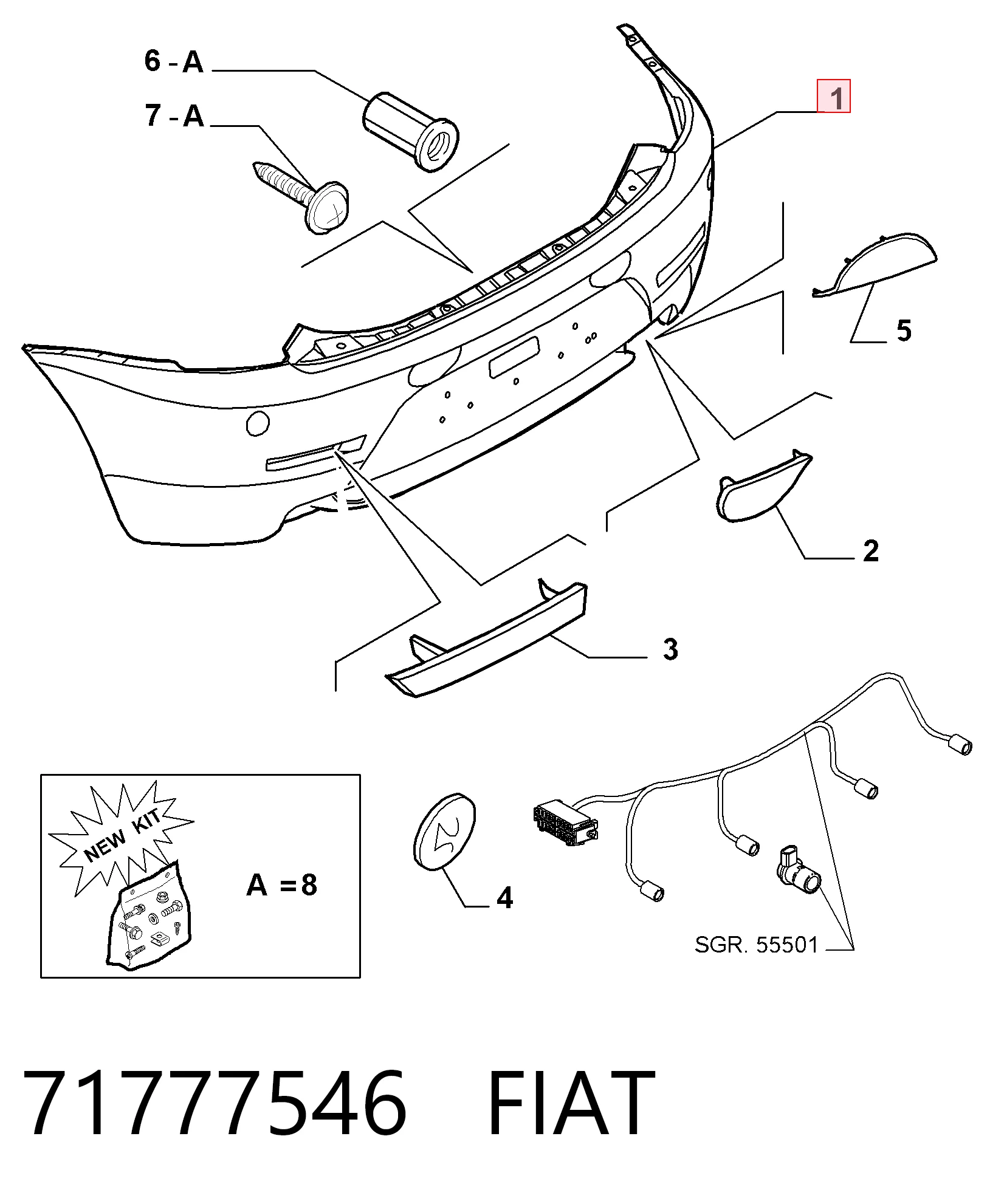  Parachoques trasero Alfa Romeo 147 