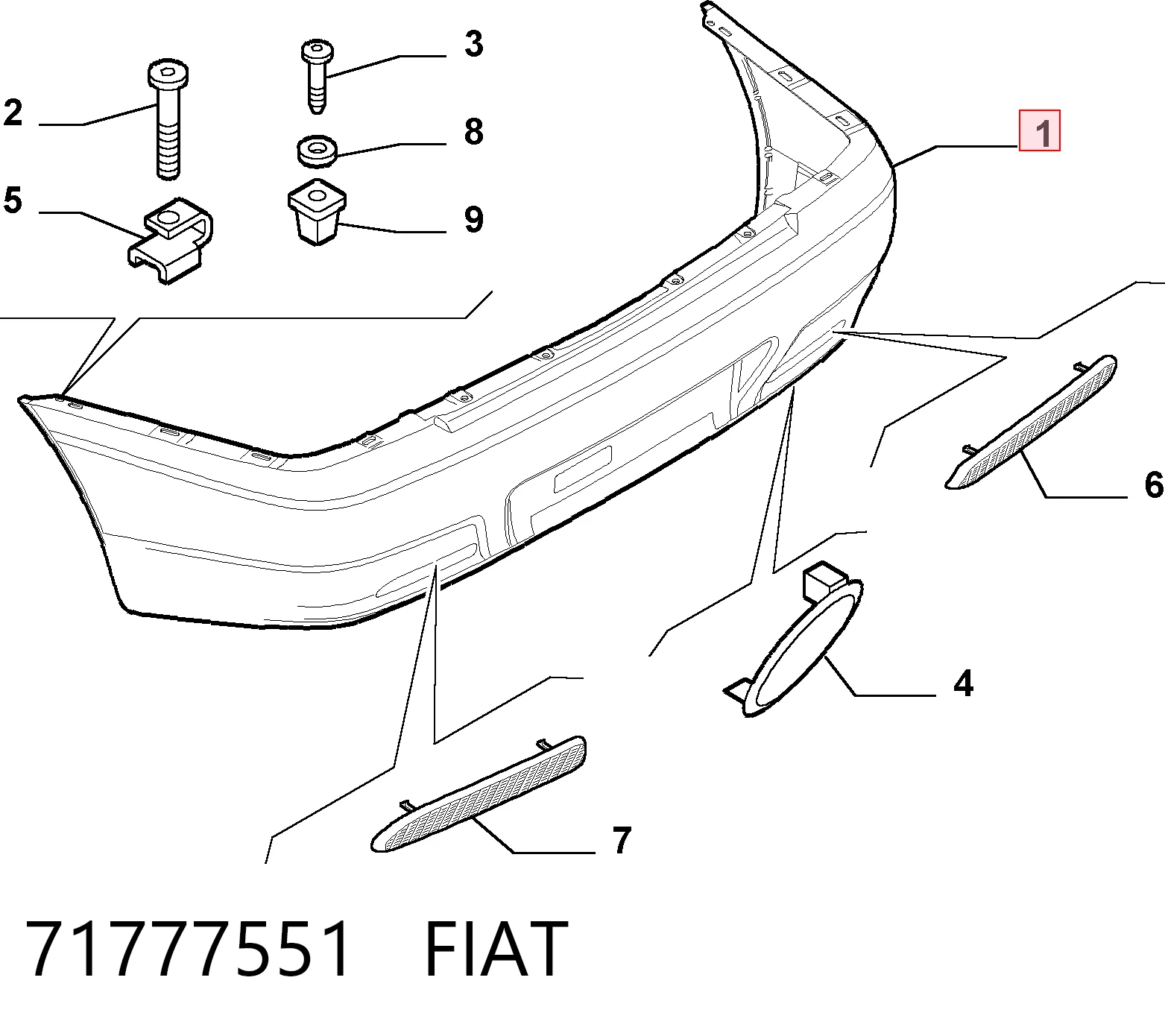Defensa trasero para Alfa Romeo 156 Sportwagon 932