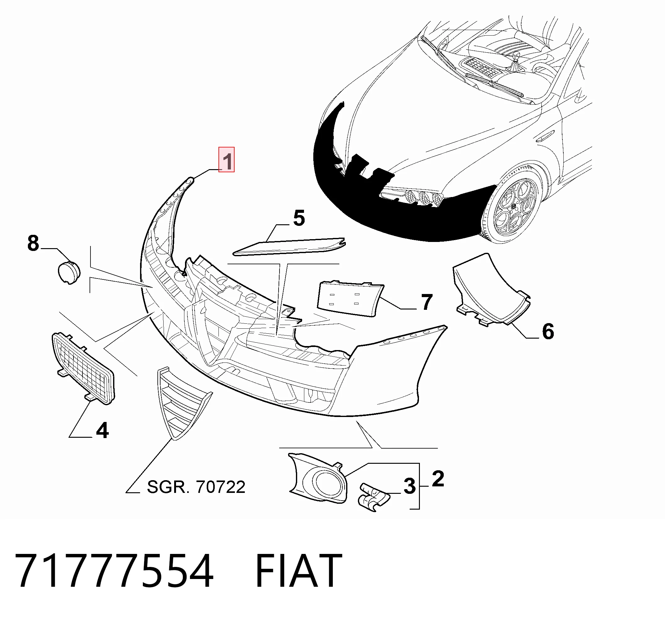 Paragolpes delantero para Alfa Romeo 159  939