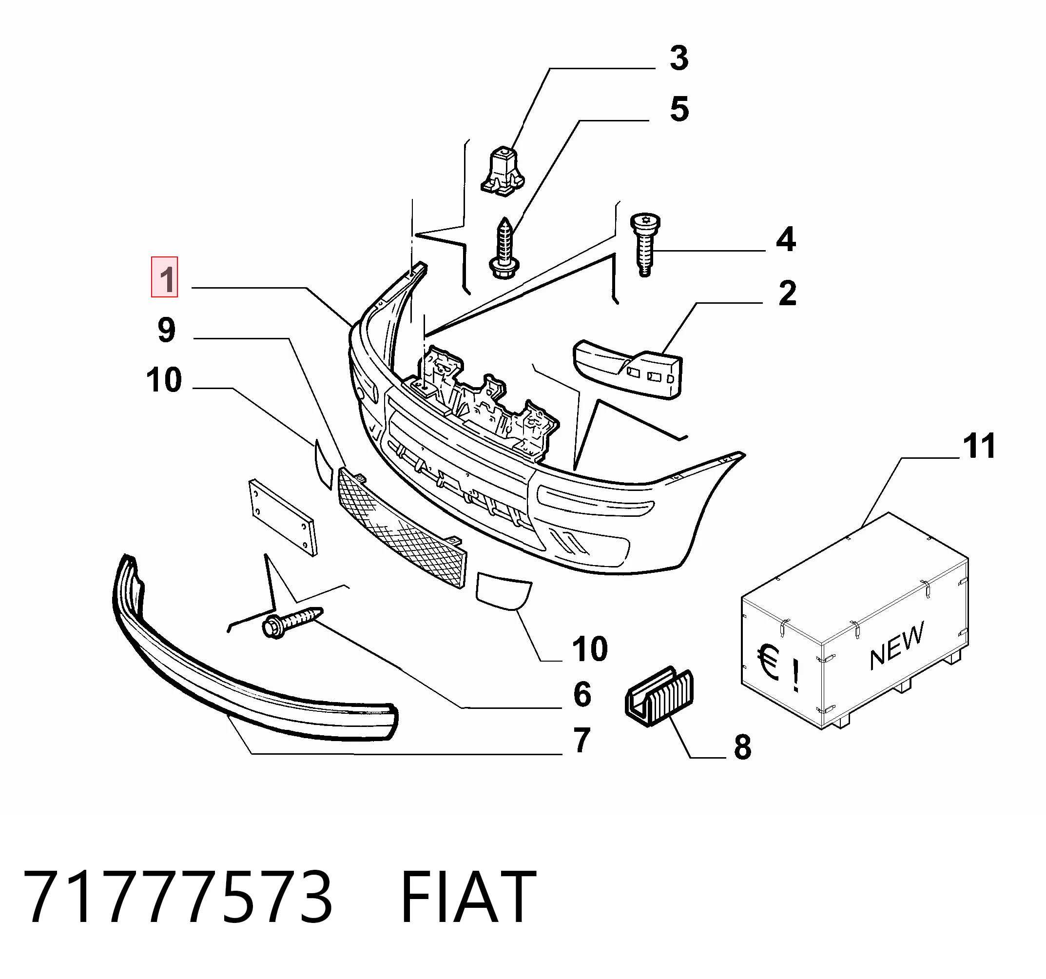 Parachoques delantero Fiat Punto II hatchback (188) (1999 - 2012) precio, desde 103,09 EUR