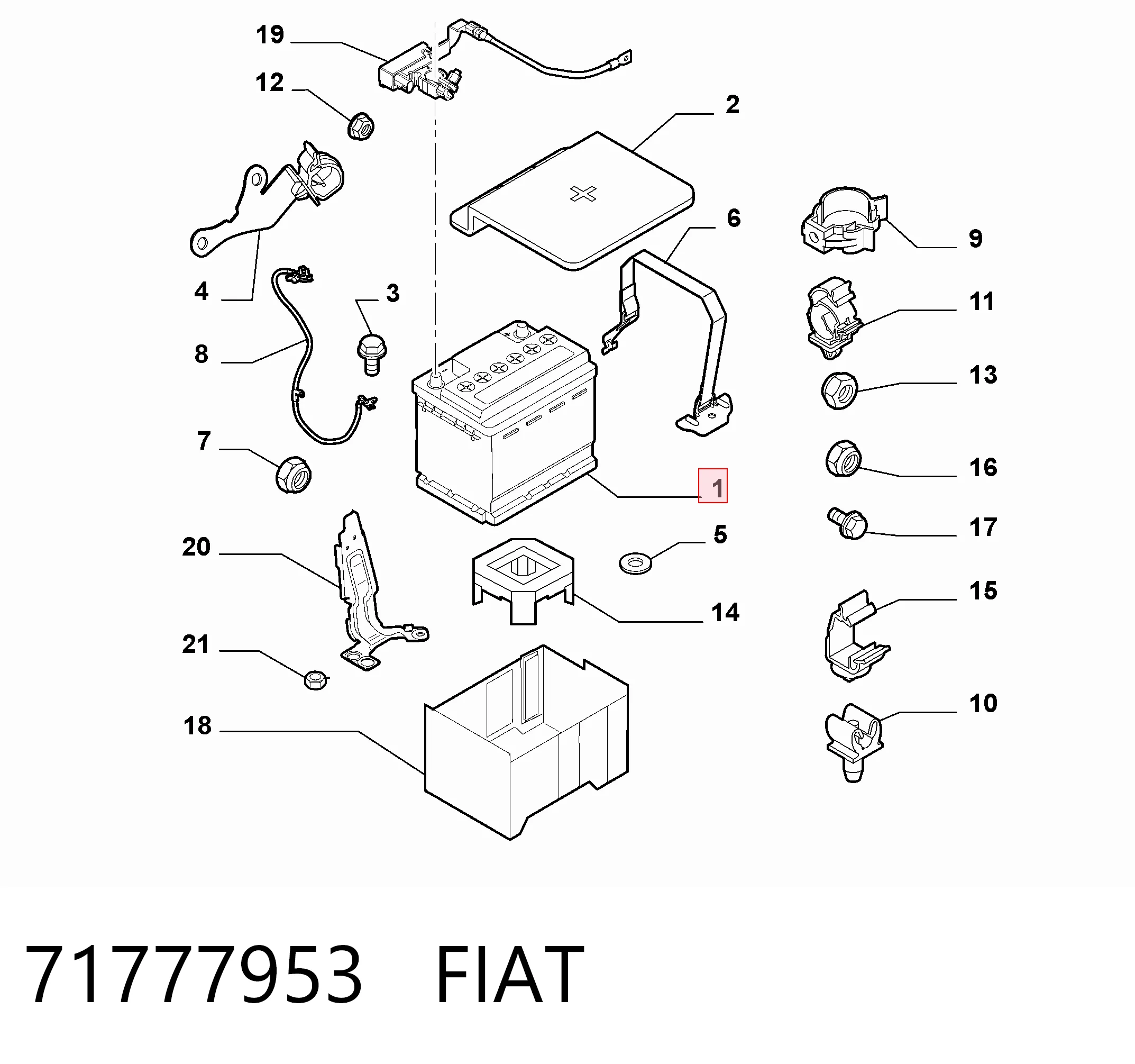 Batería de arranque FIAT 71777953