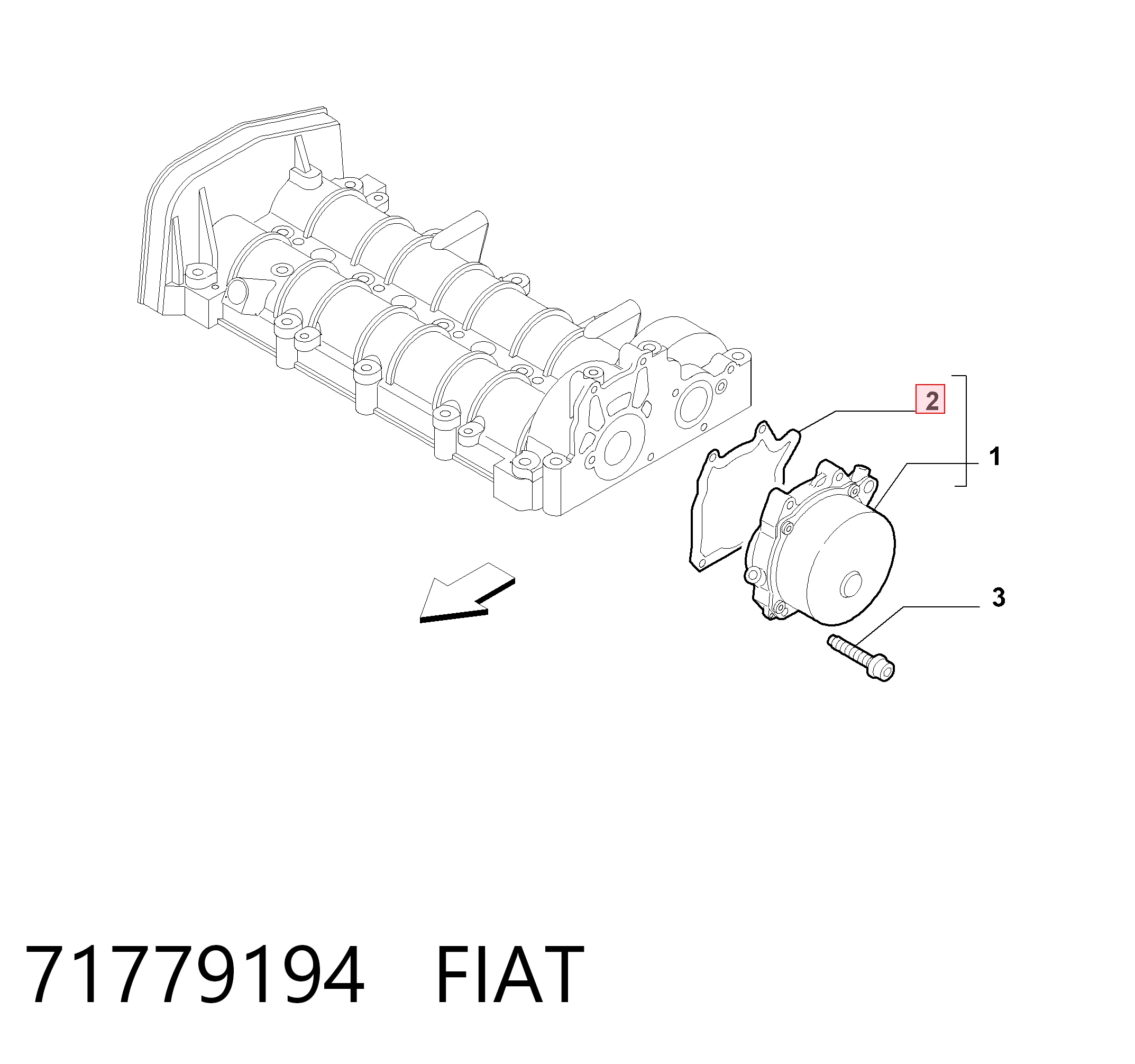 71779194 Fiat/Alfa/Lancia Junta de la bomba de vacío