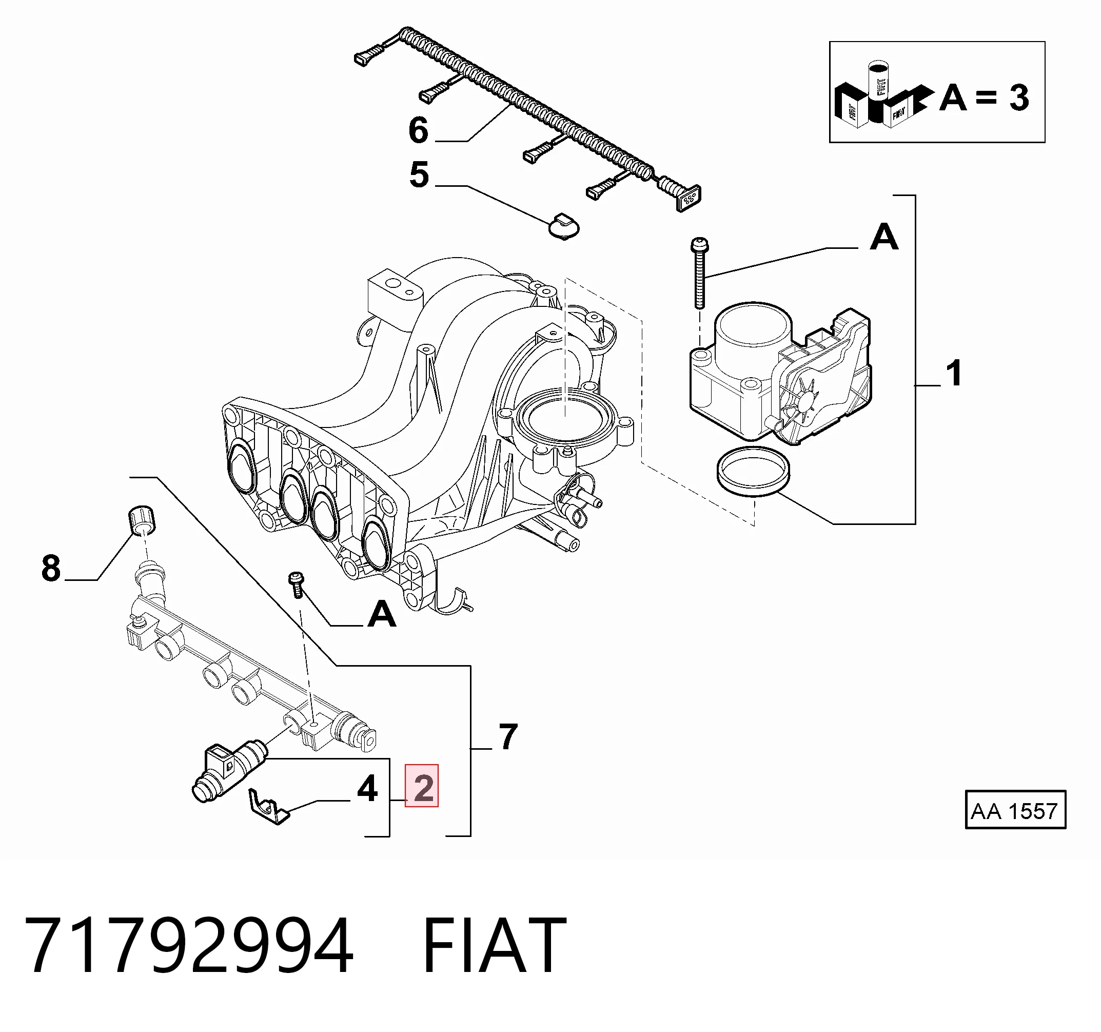 71792994 Fiat/Alfa/Lancia Inyector de combustible