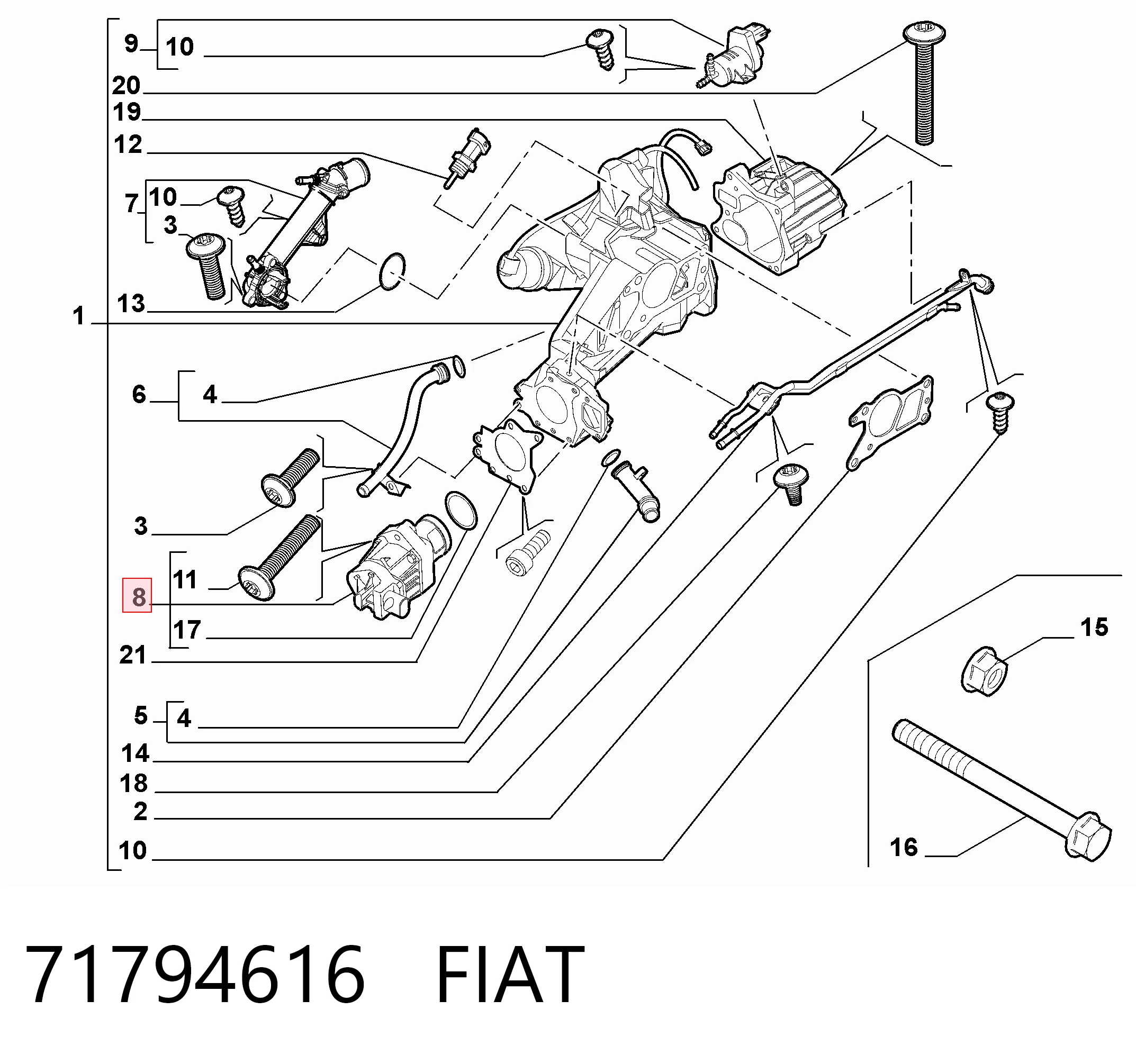 71794616 Fiat/Alfa/Lancia Válvula EGR