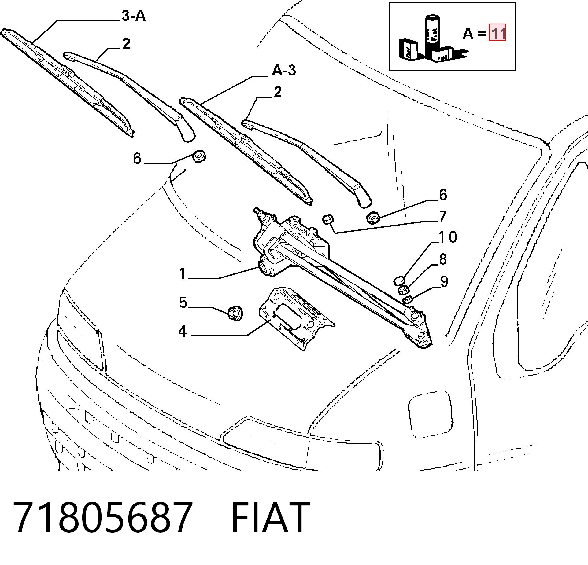 Escobilla del limpiaparabrisas del lado del conductor para Chevrolet Aveo T200
