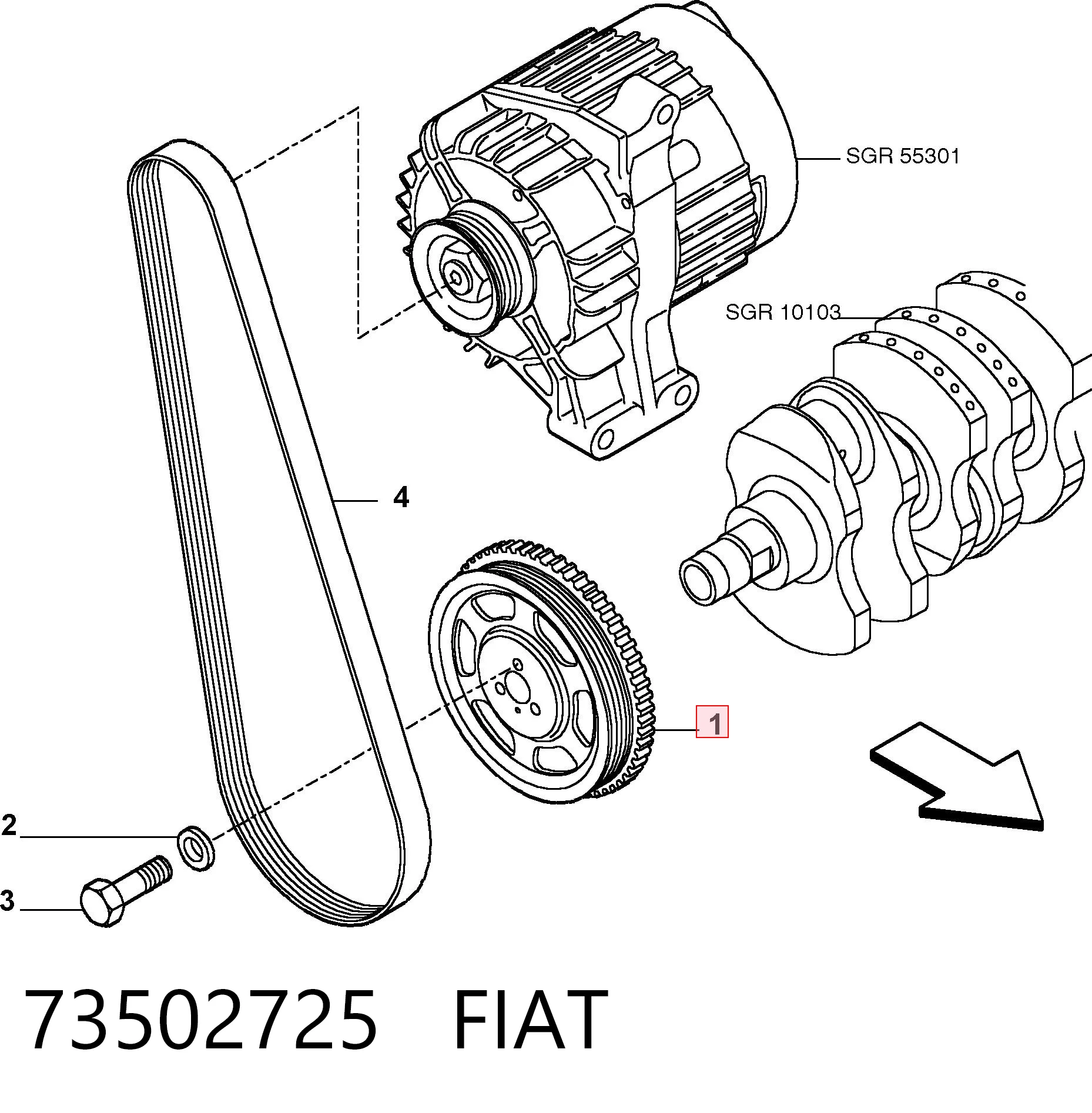 Comprar La polea del cigüeñal Punto  176L