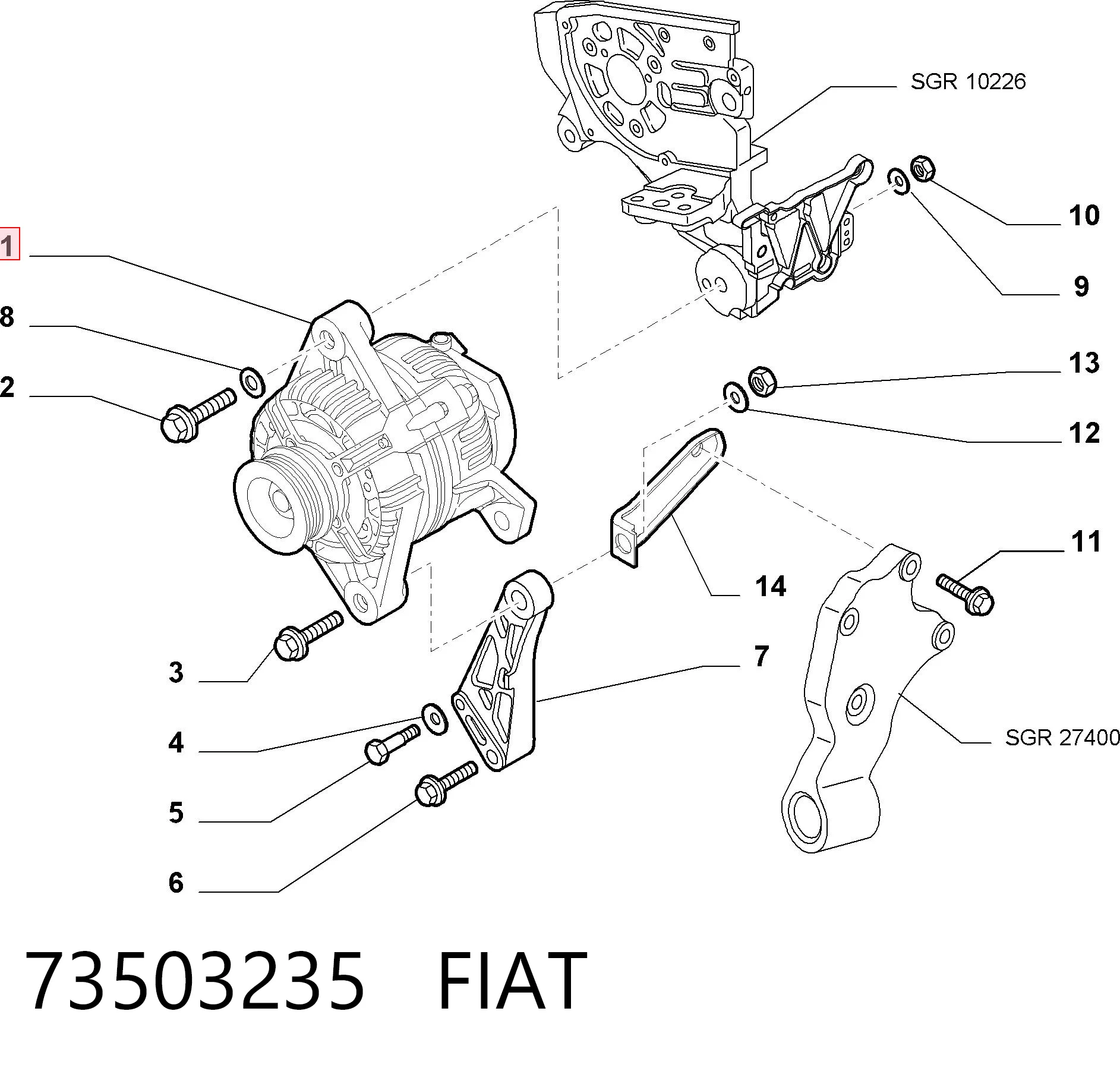 73503235 Fiat/Alfa/Lancia Alternador de coche
