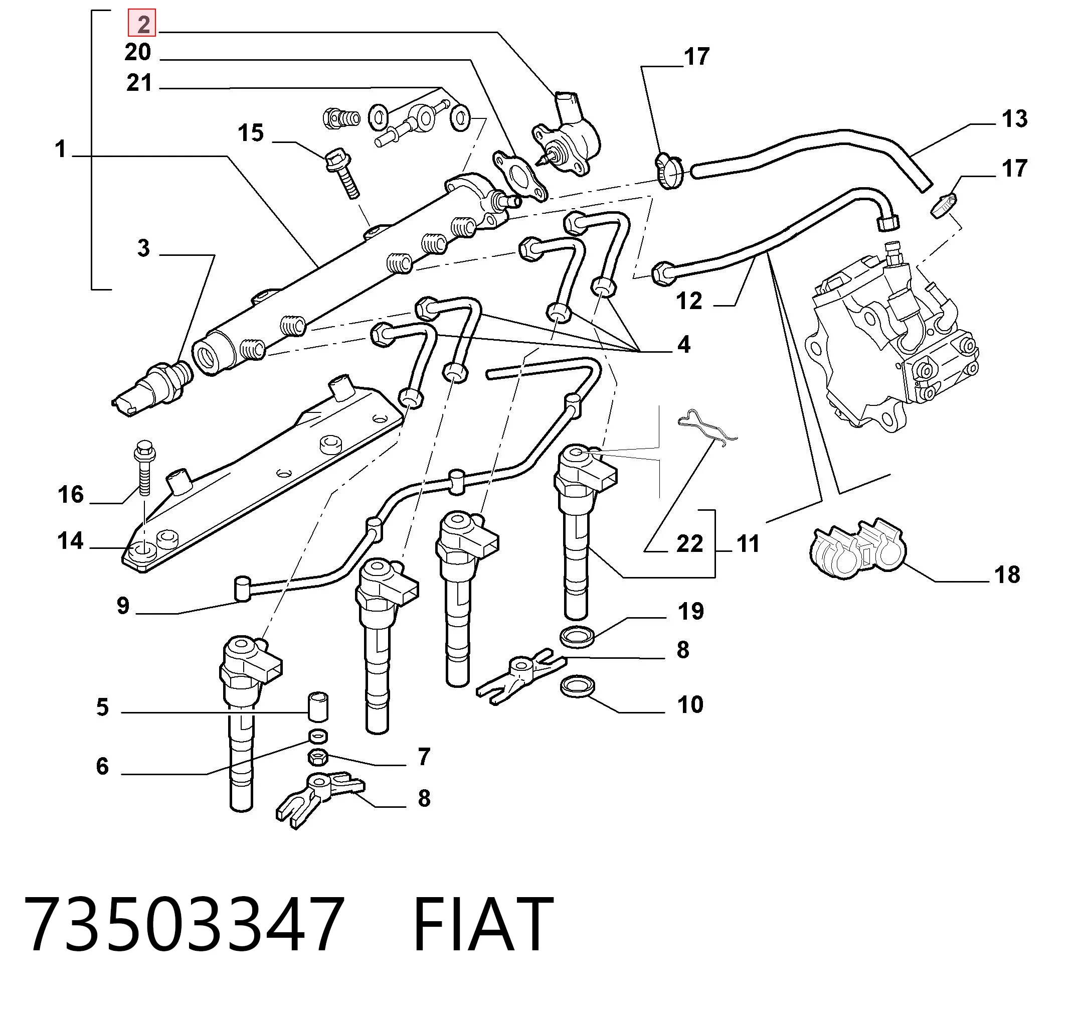 73503347 Fiat/Alfa/Lancia Válvula reguladora de presión