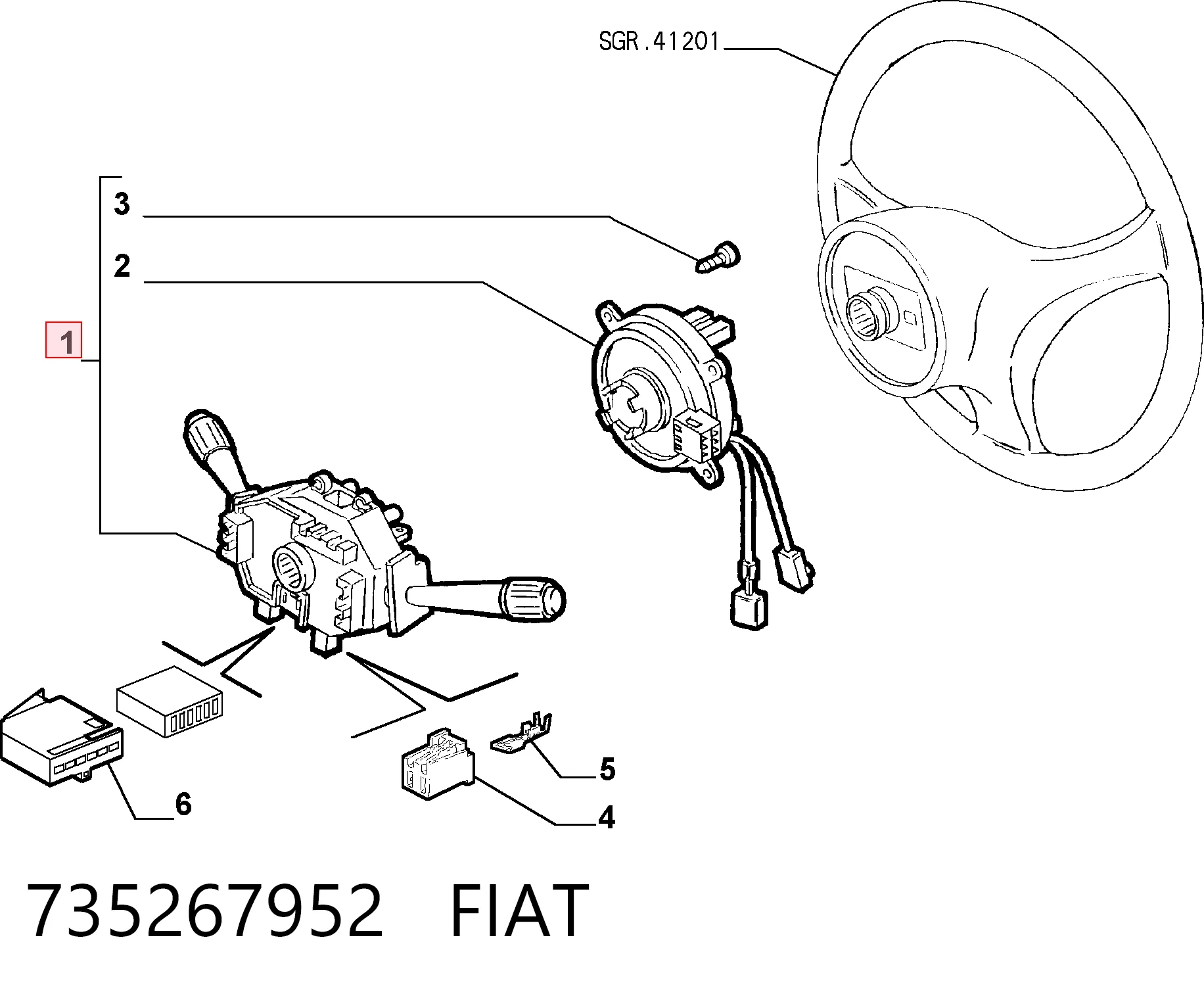Conmutador de la columna de dirección Fiat Punto II hatchback comprar en España