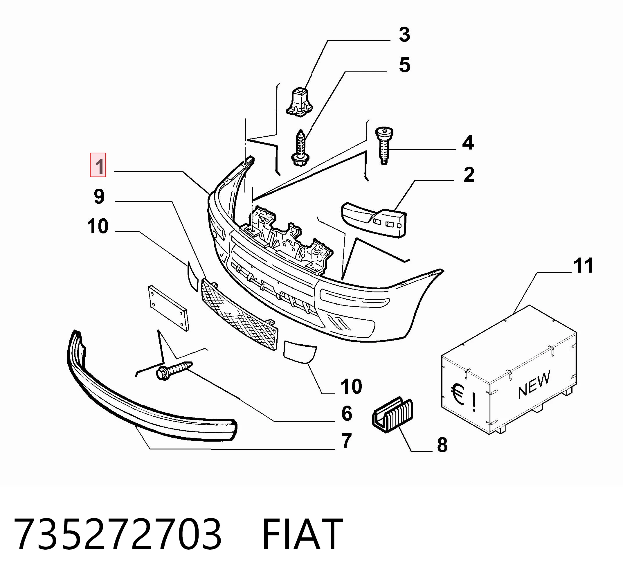 Paragolpes para Fiat Punto 188