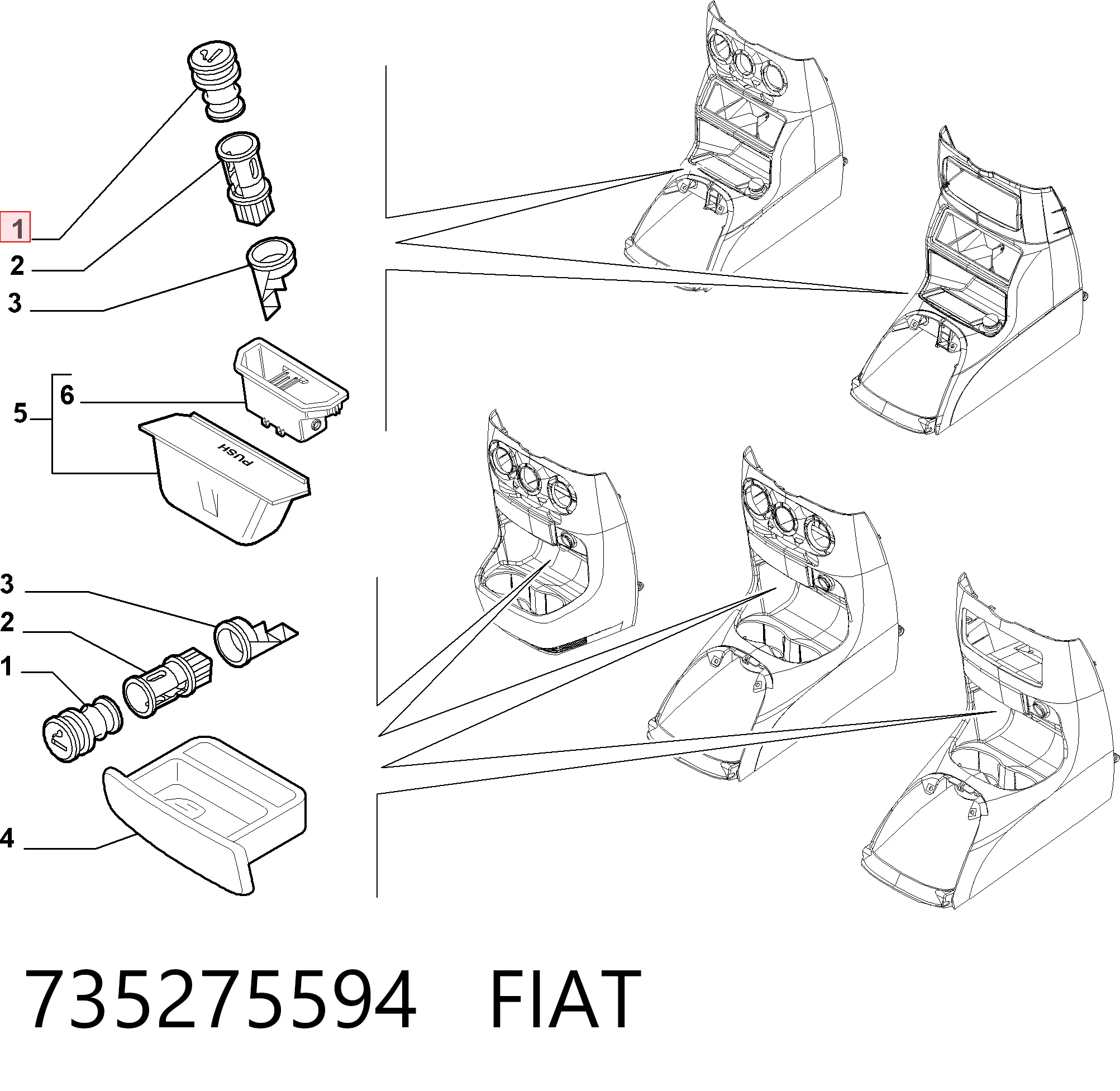 Encendedor de cigarillos  Fiat Doblo I (2001-2010)