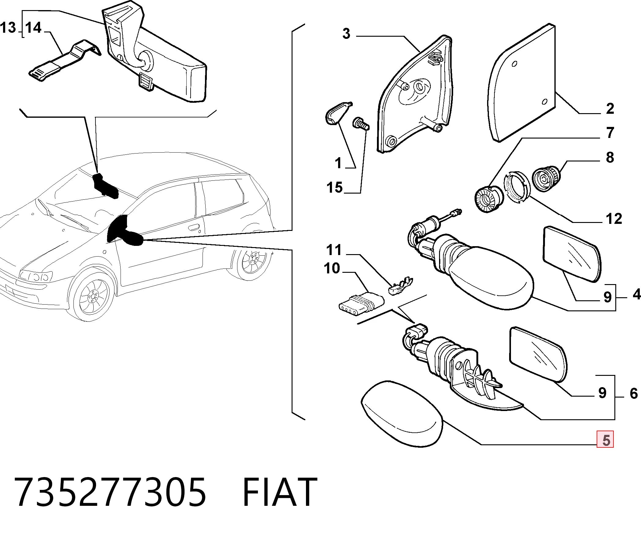 Espejo izquierdo Fiat Punto II desde 42,77 €