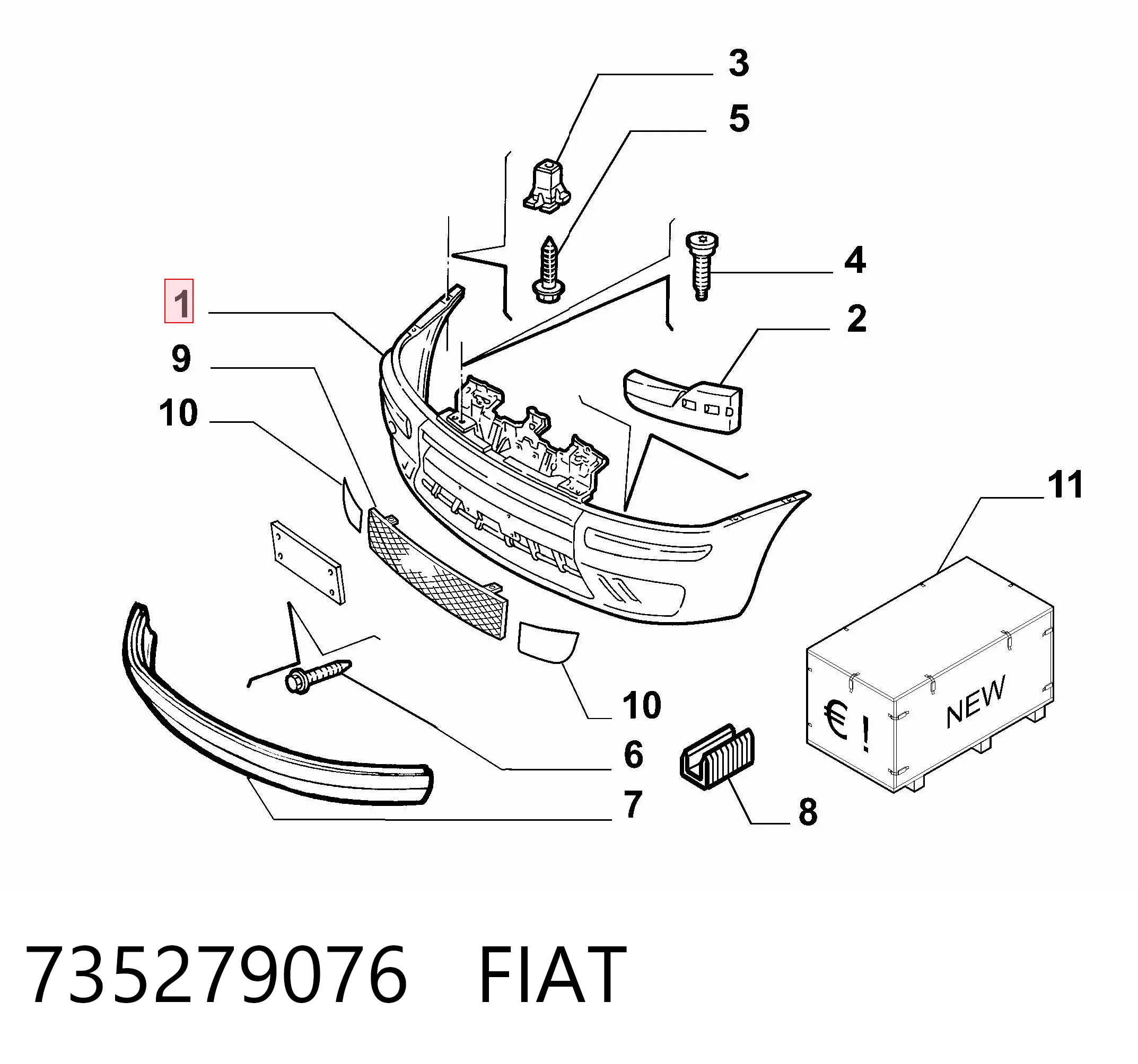  Paragolpes Fiat Punto 2