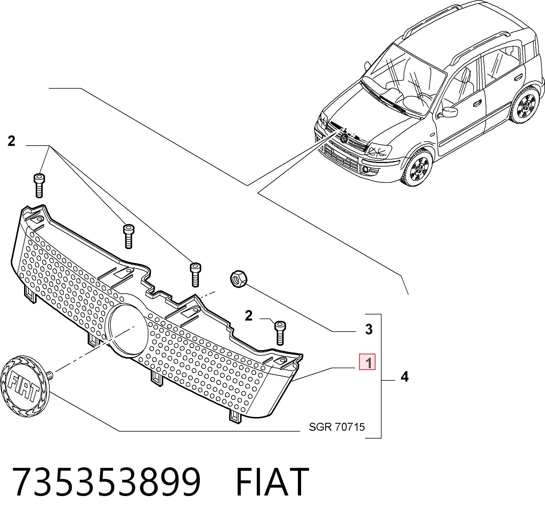 Comprar Parrilla Fiat Panda II 169A