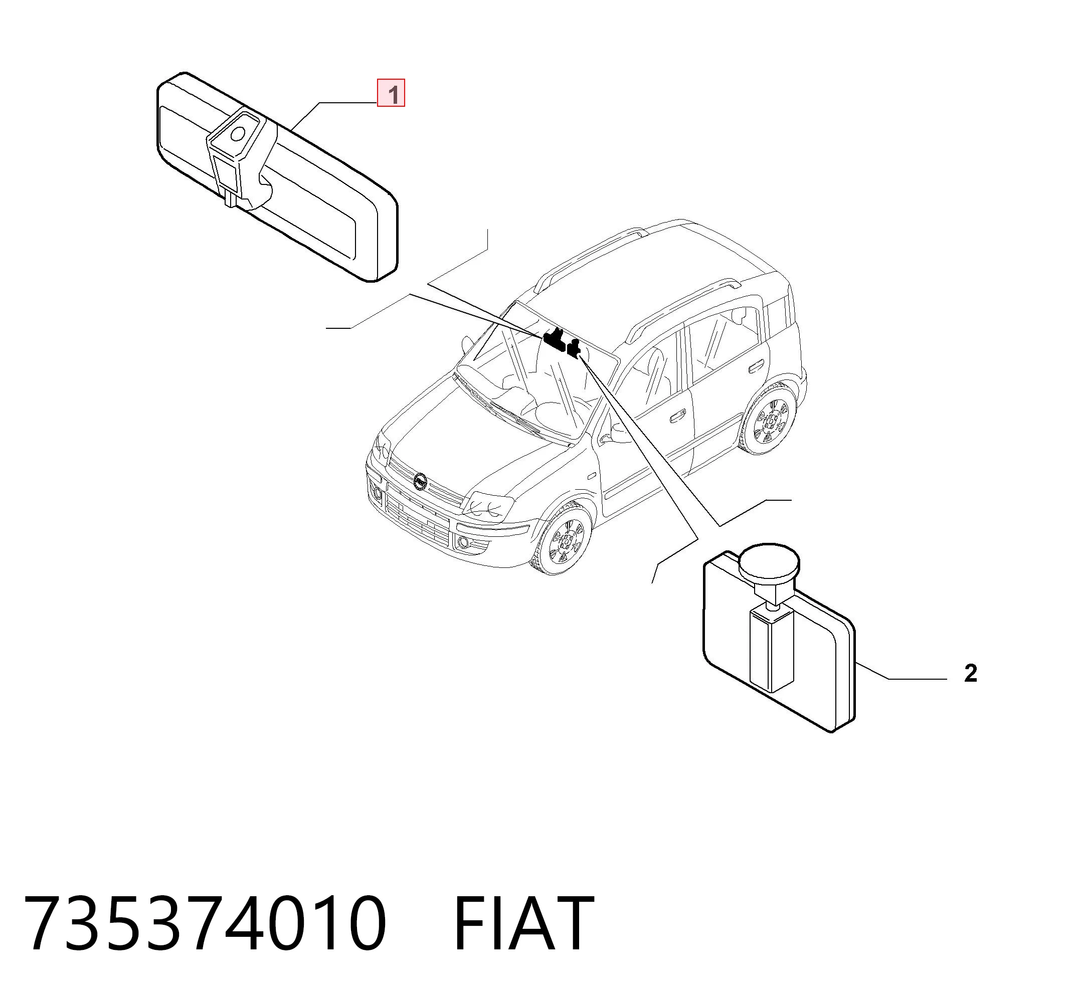 Comprar Retrovisor interior Fiat Panda II 169A a bajo precio