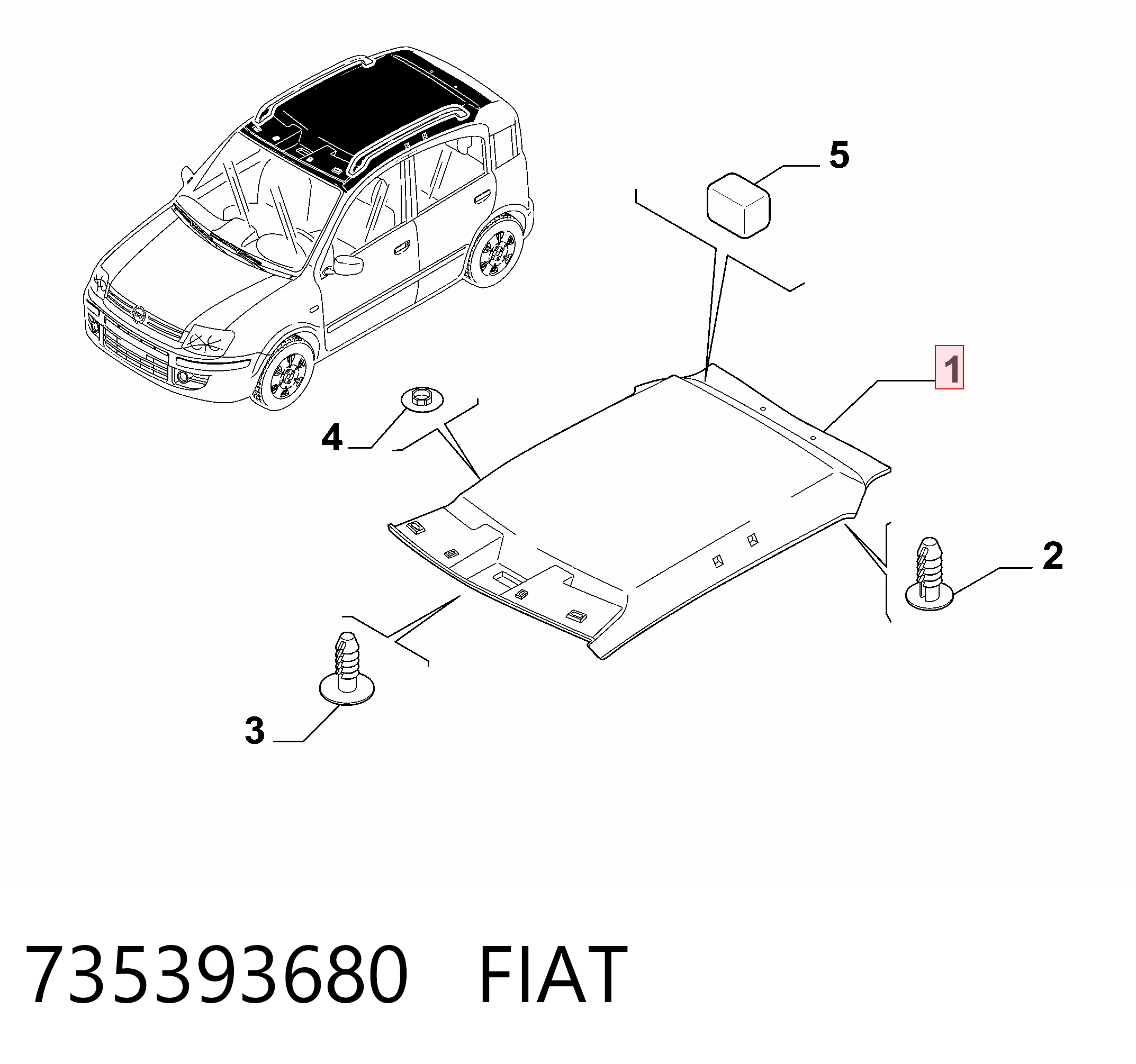 Comprar Guarnecido de techo Fiat Panda II 169A a bajo precio