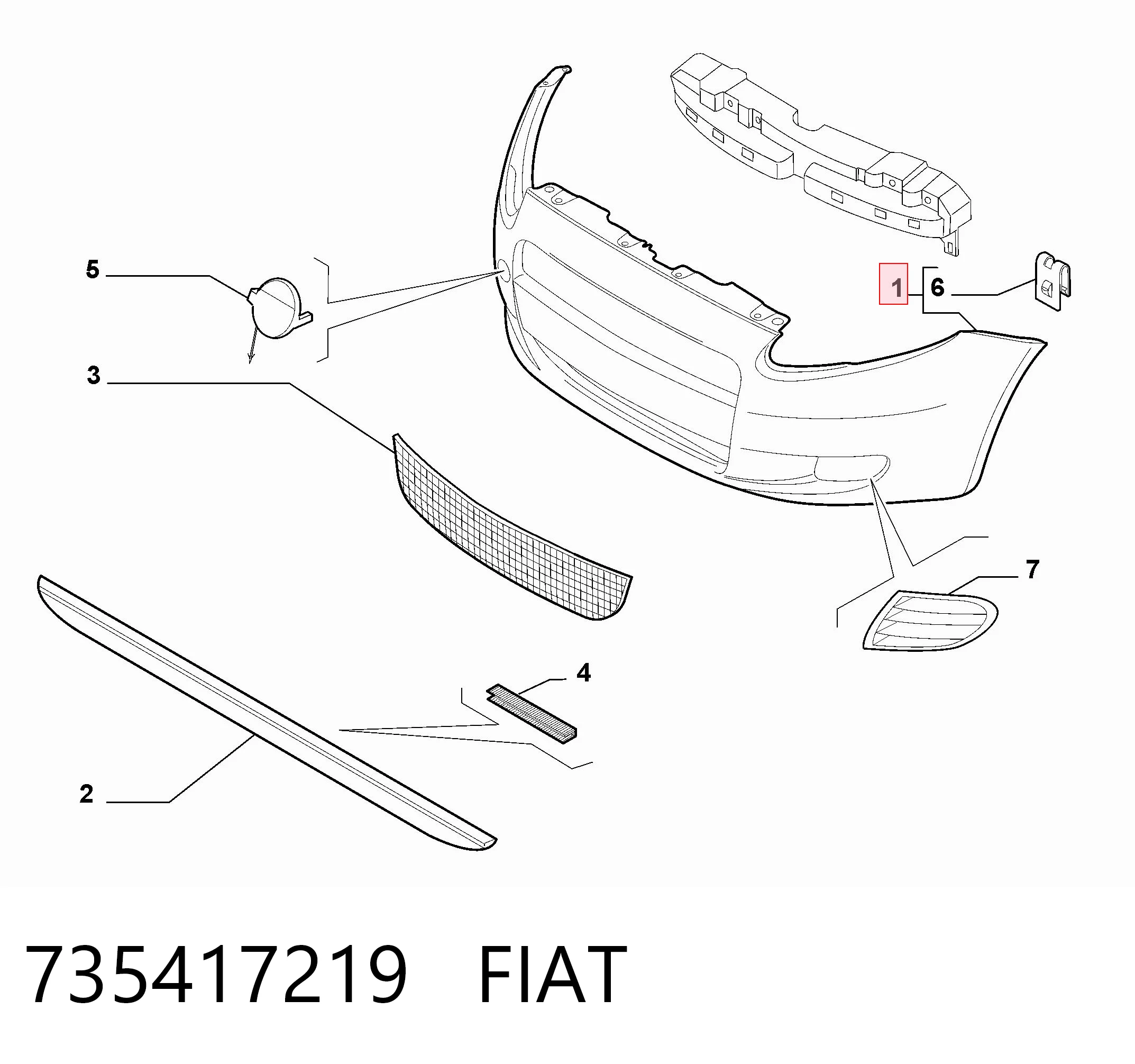 Paragolpes delantero para Fiat Punto GRAND 199