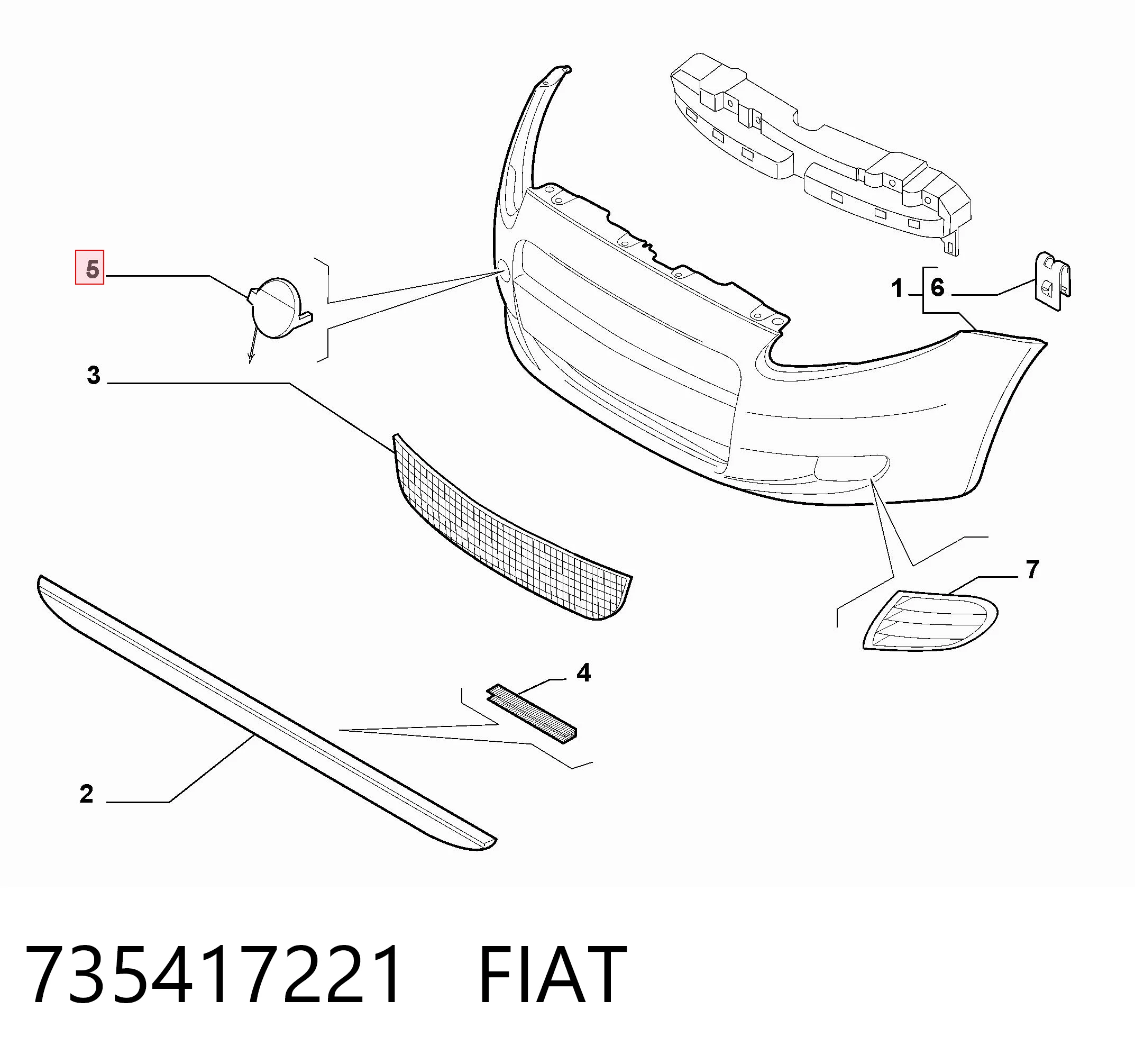 Comprar Tapa del gancho de remolque del parachoques delantero Fiat Punto  199 a bajo precio