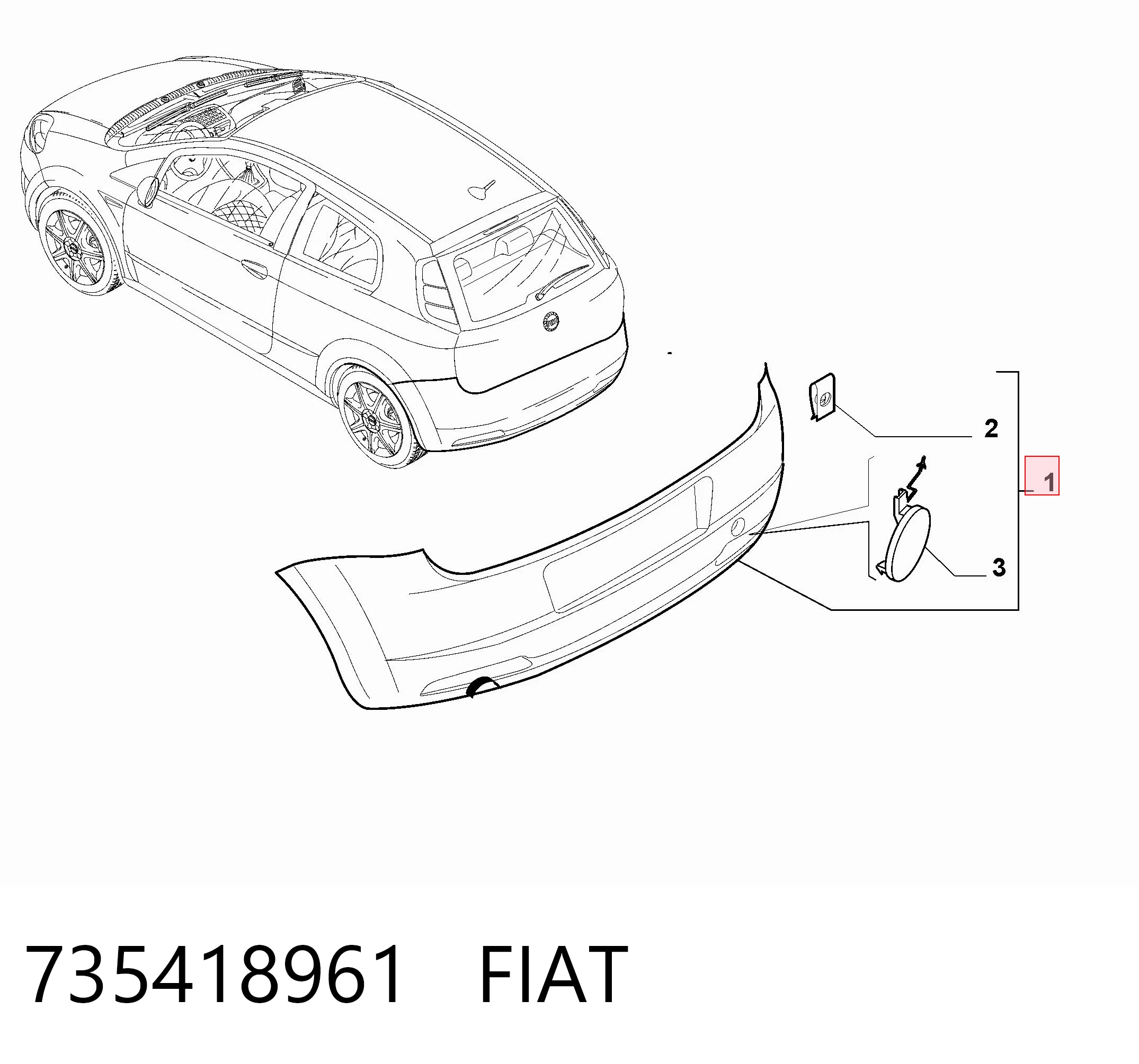 Comprar Parachoques trasero Fiat Punto  199 a bajo precio
