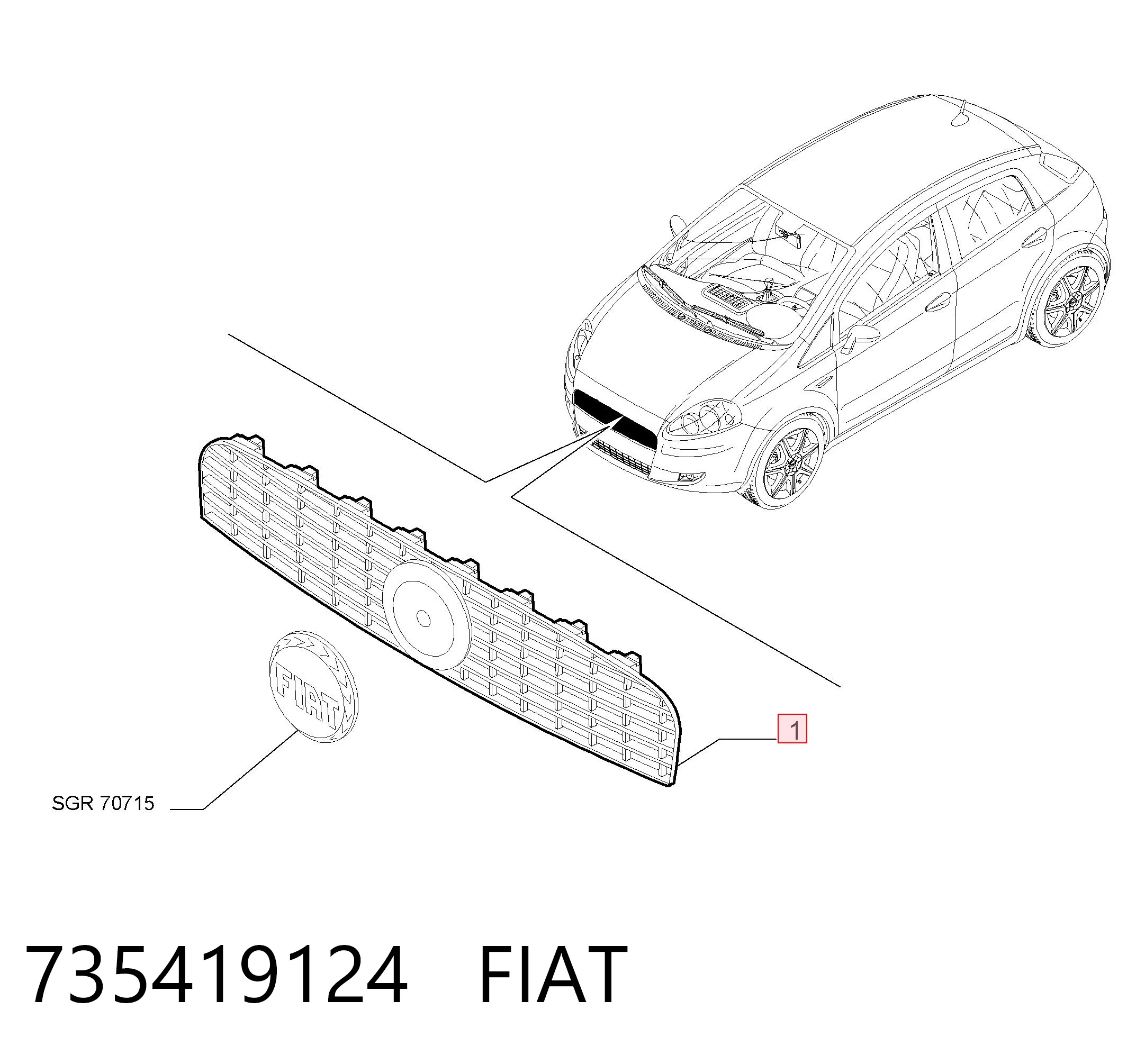 Comprar Parrilla Fiat Punto GRAND 199