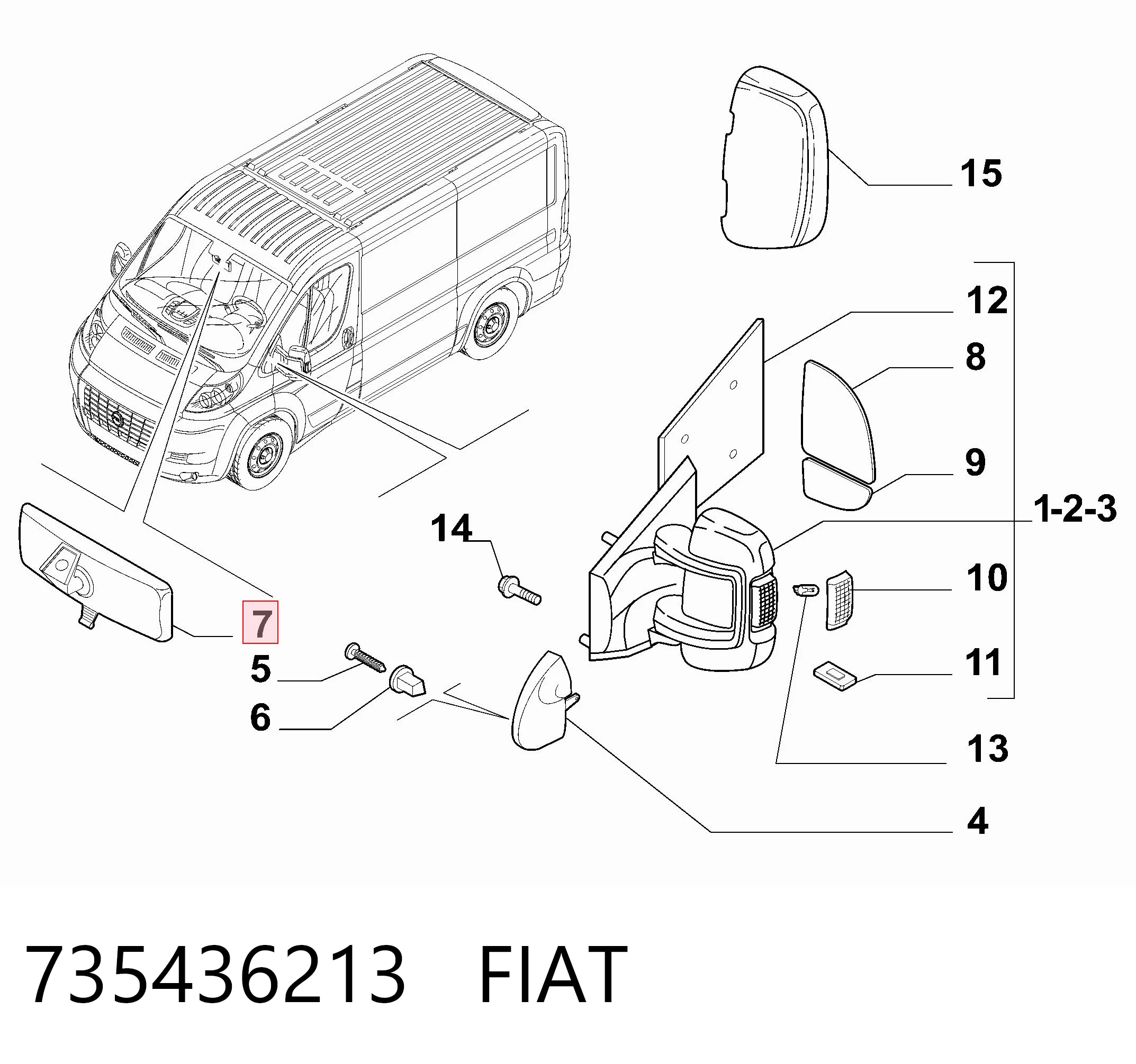 Espejo interior Fiat Ducato III 250 segundo mano