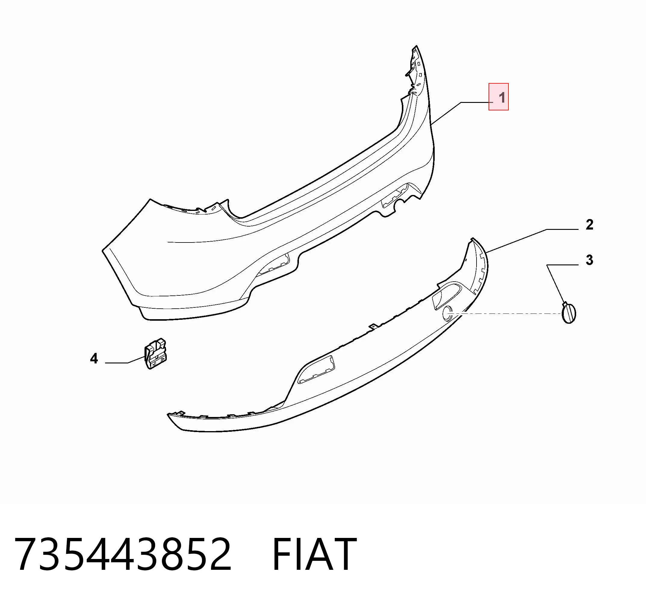 Paragolpes trasero Fiat Bravo II