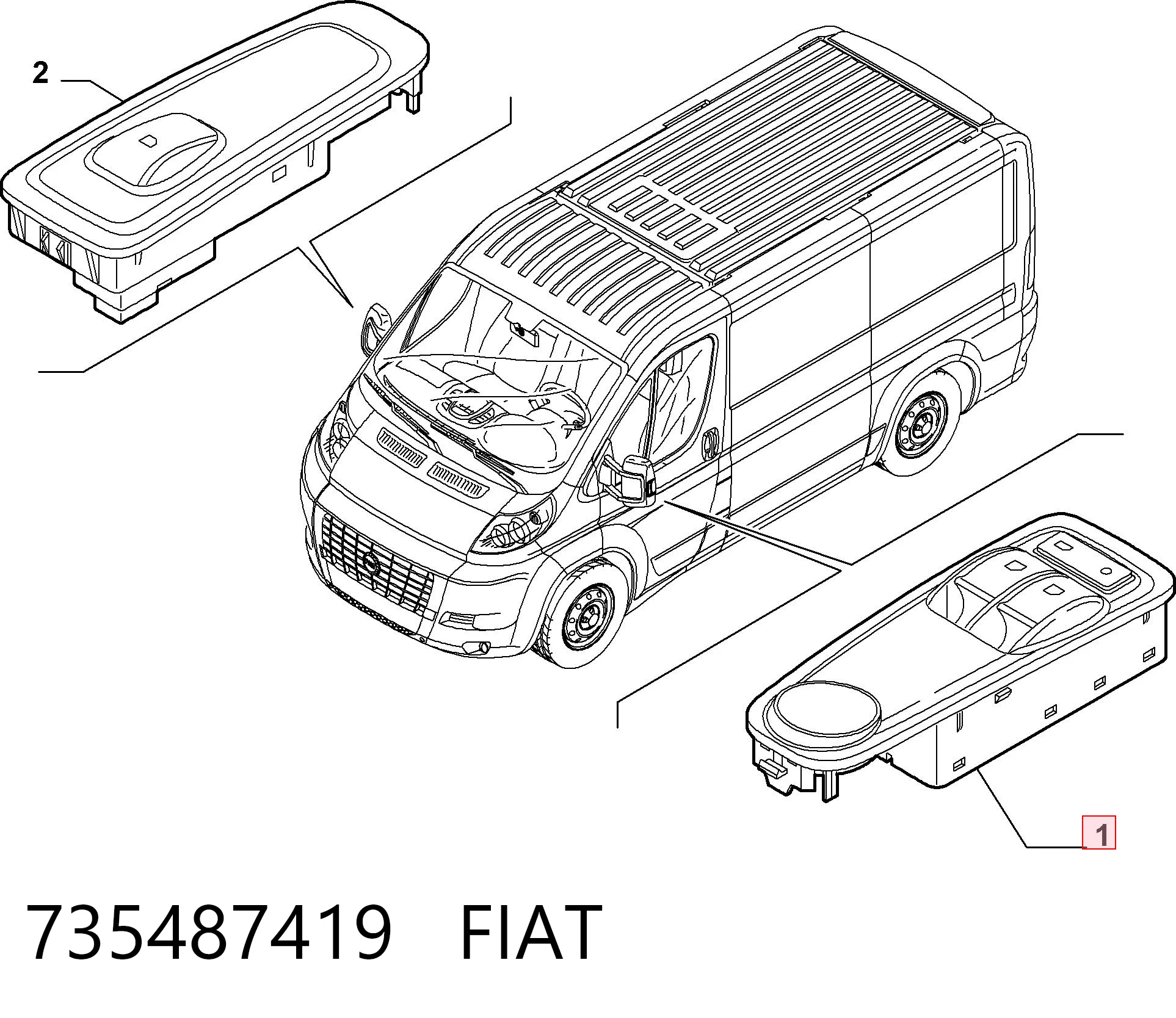 735487419 Fiat/Alfa/Lancia Unidad de control de elevalunas delantera izquierda