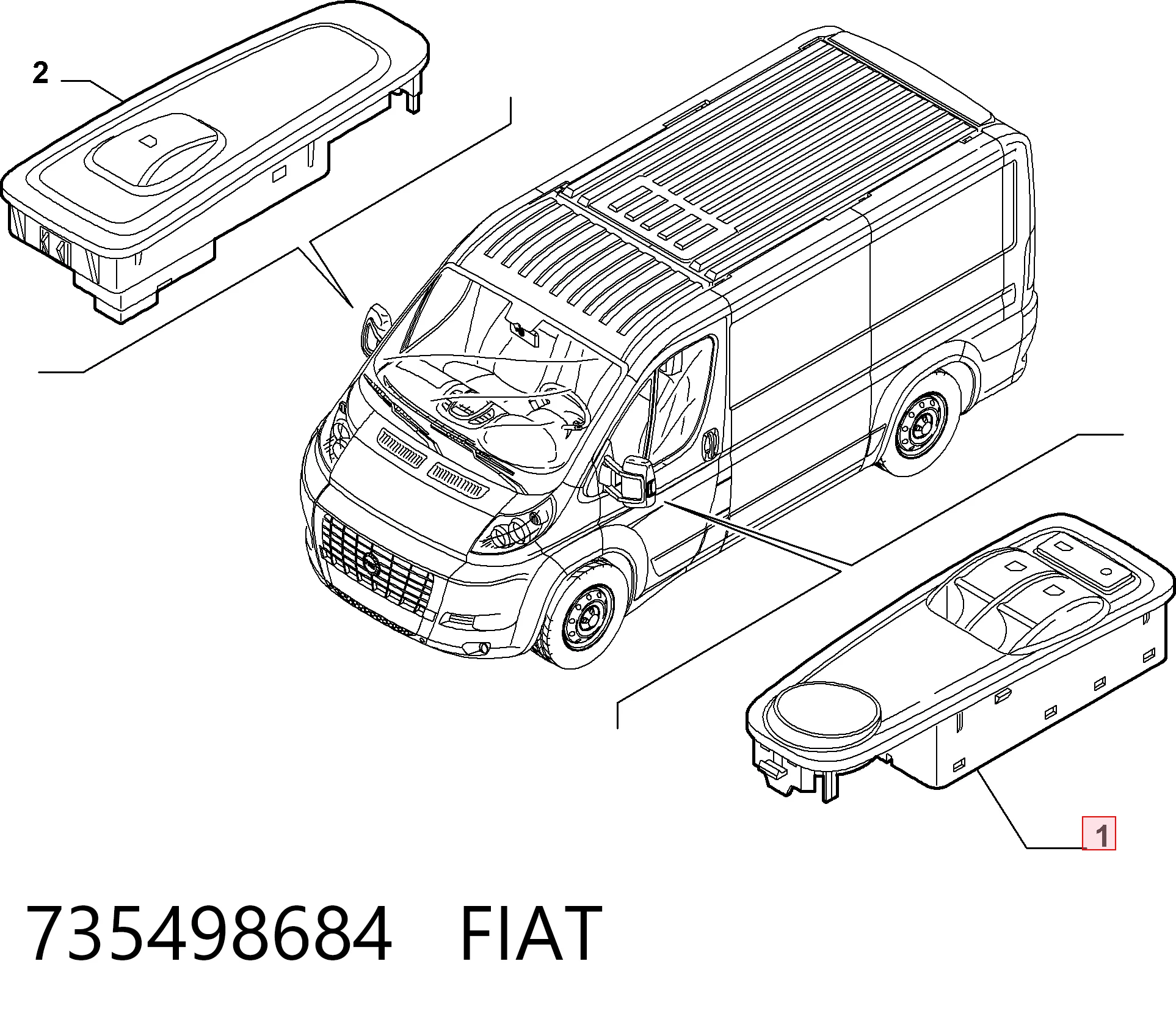 735498684 Fiat/Alfa/Lancia Unidad de control de elevalunas delantera izquierda