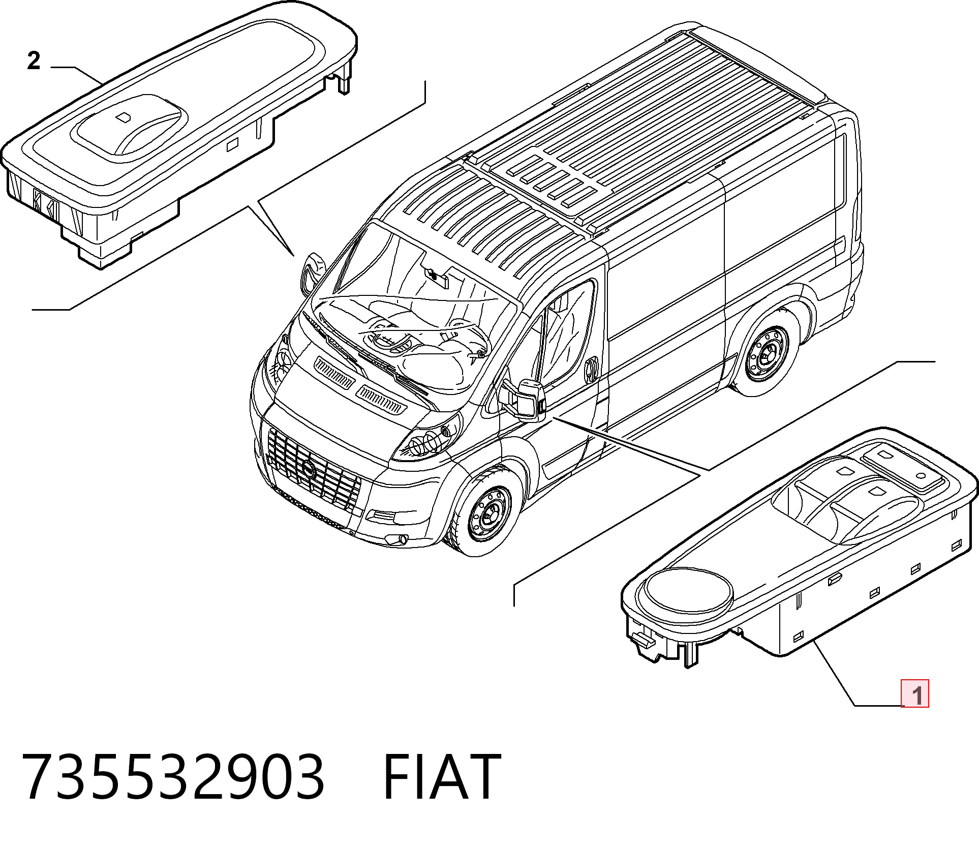 735532903 Fiat/Alfa/Lancia Unidad de control de elevalunas delantera izquierda