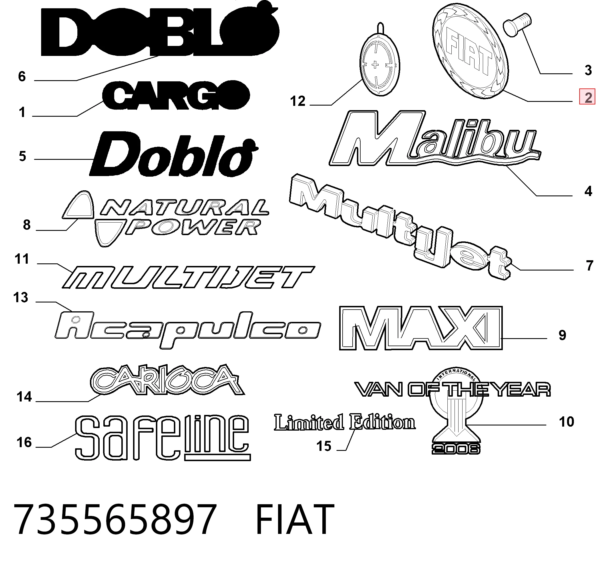 Emblema para Fiat Palio 178DX