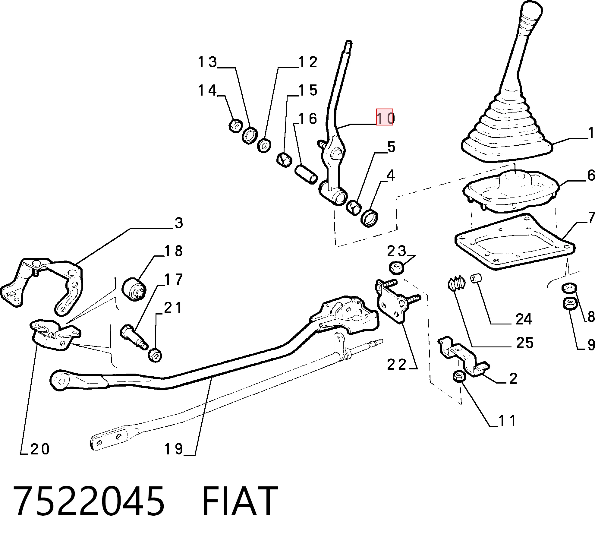 Pomo para Fiat Fiorino 146 Uno