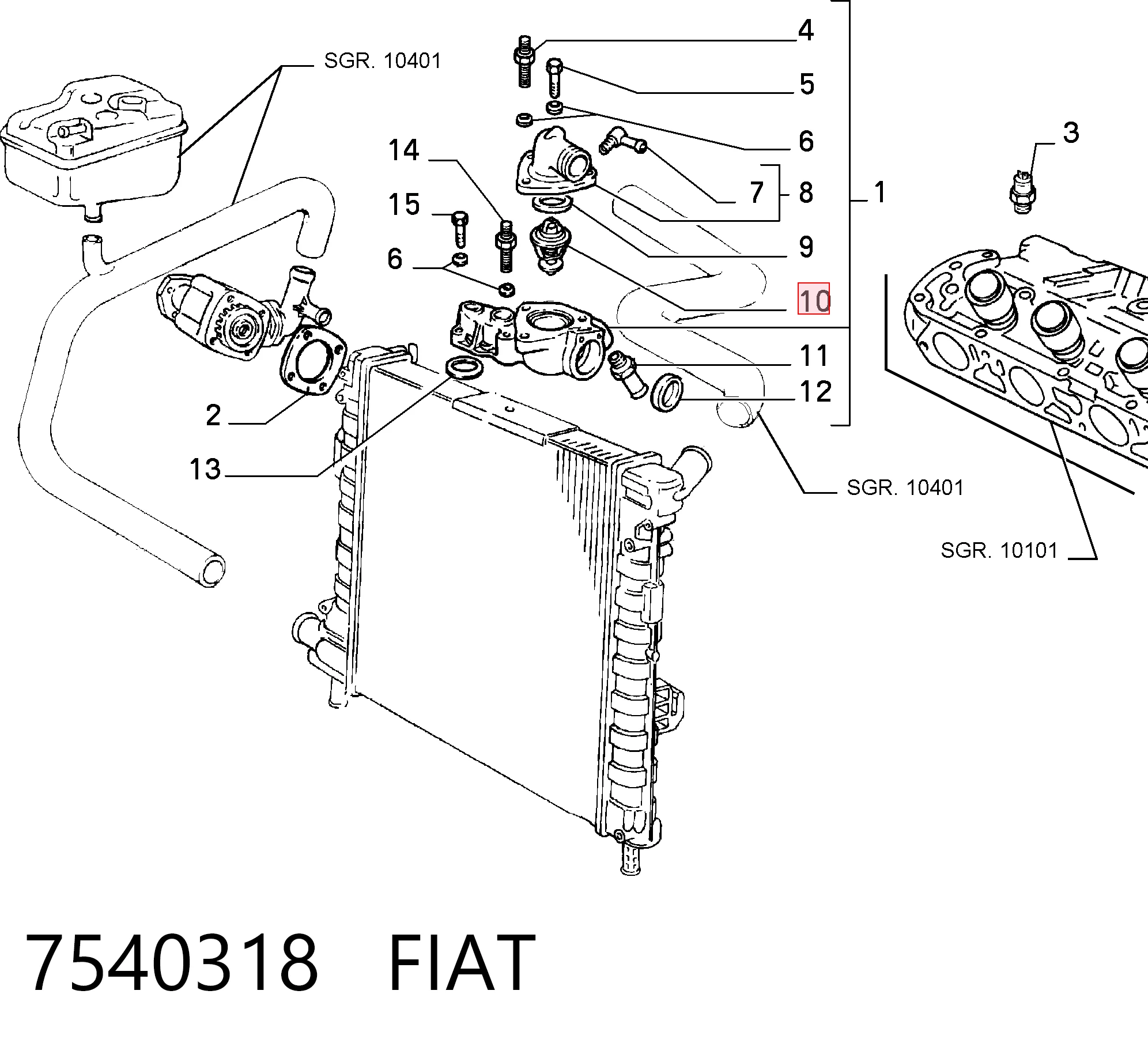 Termostato refrigerante para Lancia Delta I (831AB0)