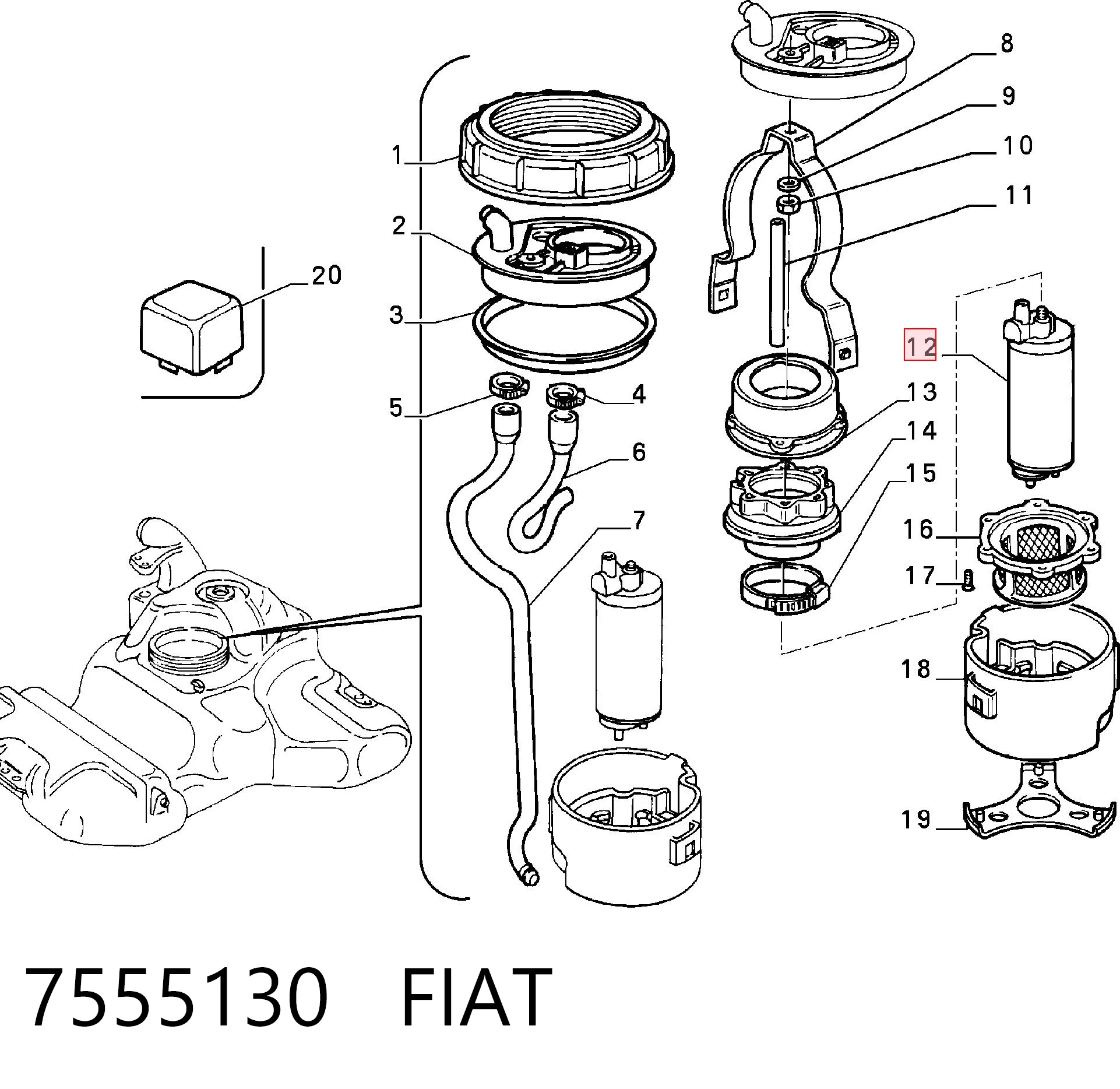 Precio del repuesto Bomba de combustible Uno  hatchback