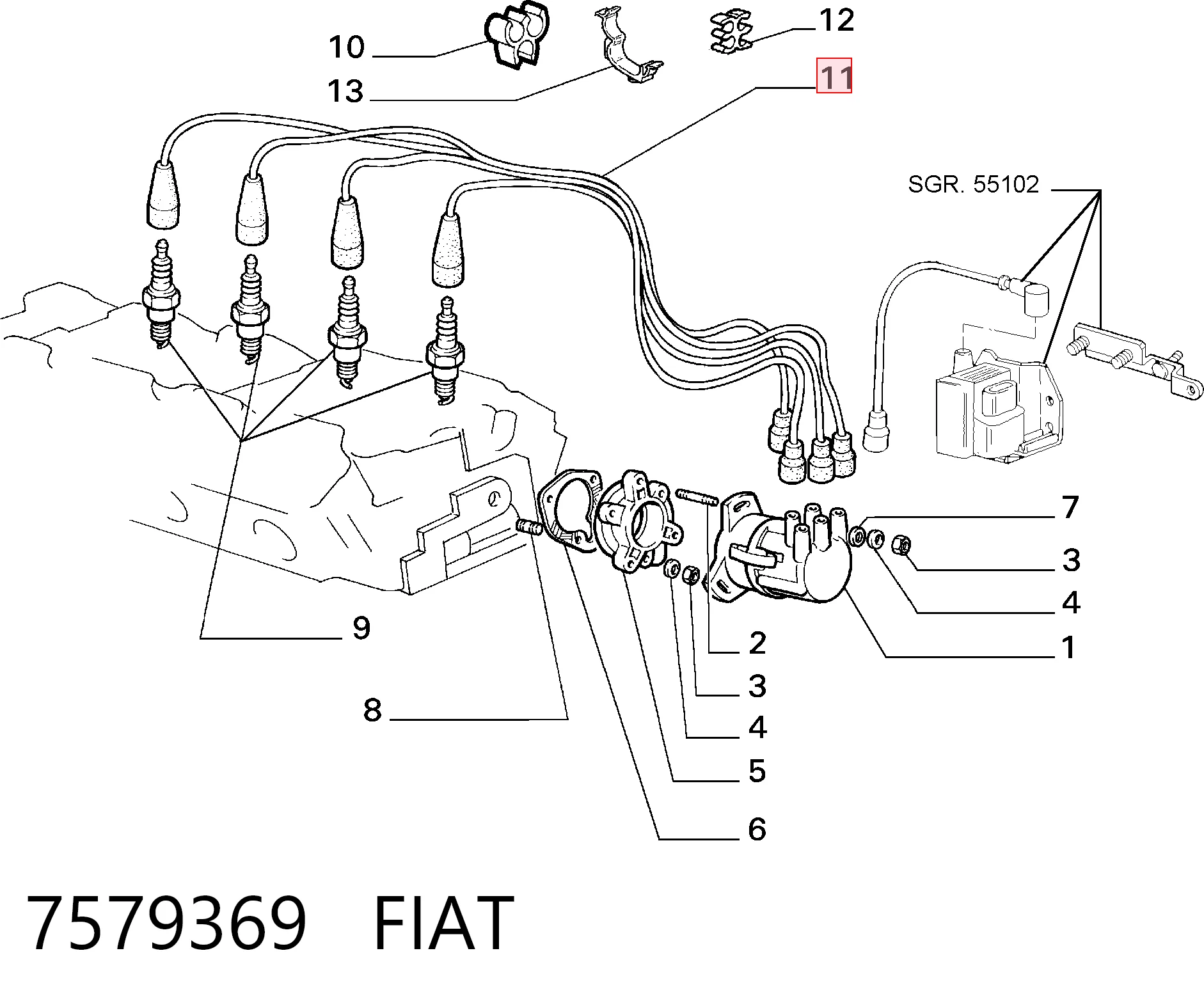 Cables de alta tensión, juego para Lancia Delta I 831AB0