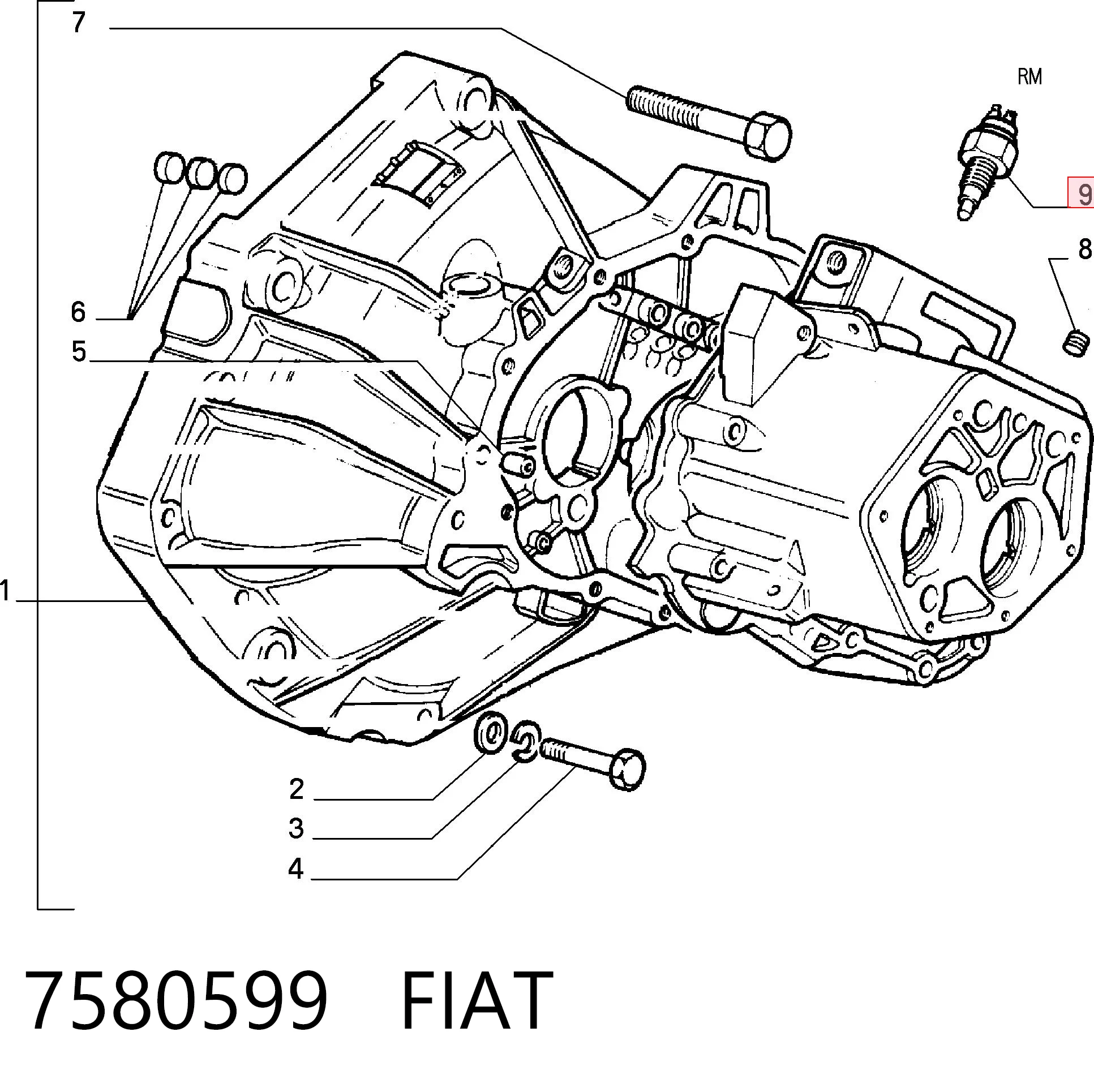 Interruptor, piloto de marcha atrás  Fiat Panda I (141A)